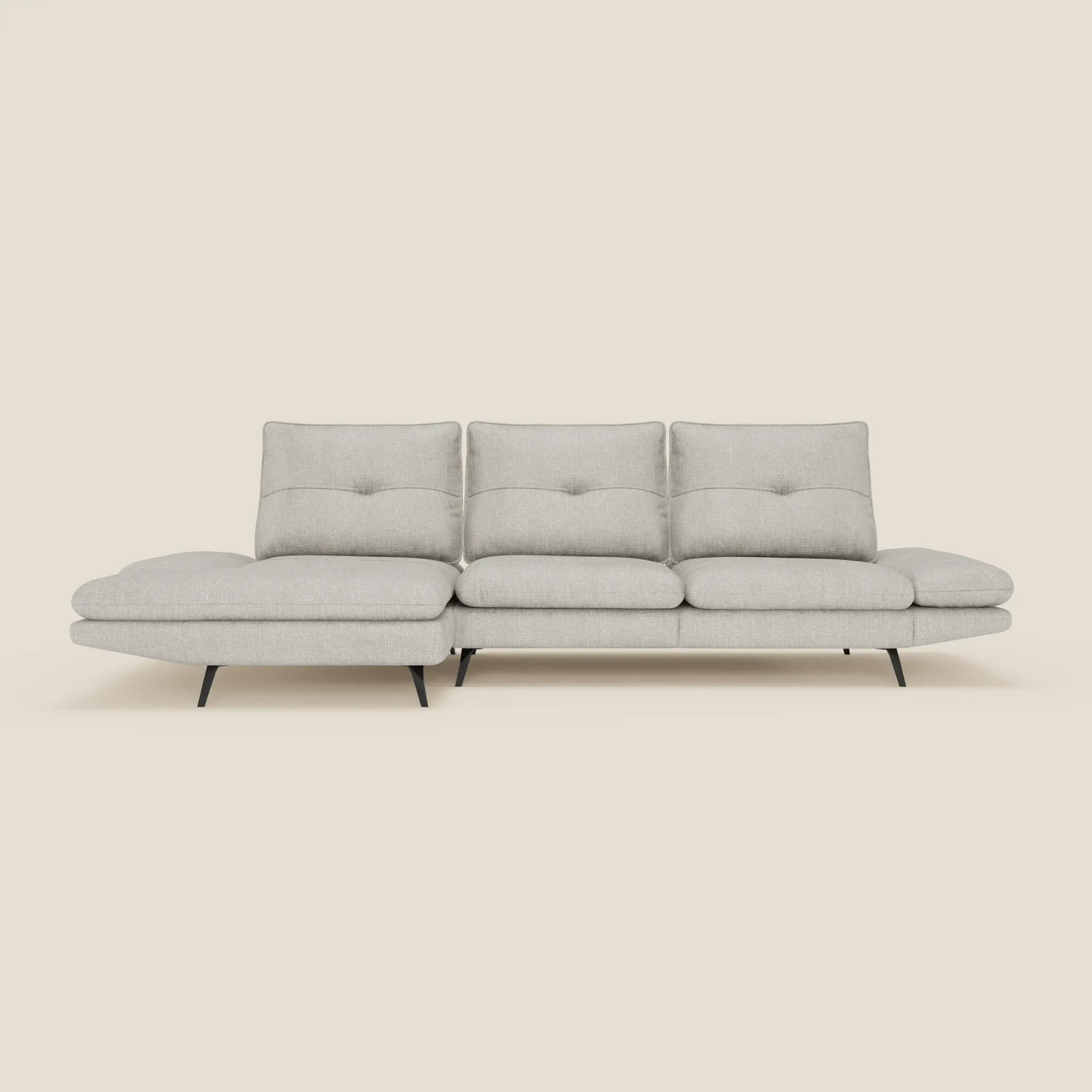 Ardex Canapé avec méridienne - dossiers coulissants et accoudoirs réglables en élégant tissu imperméable T06 - Image 3