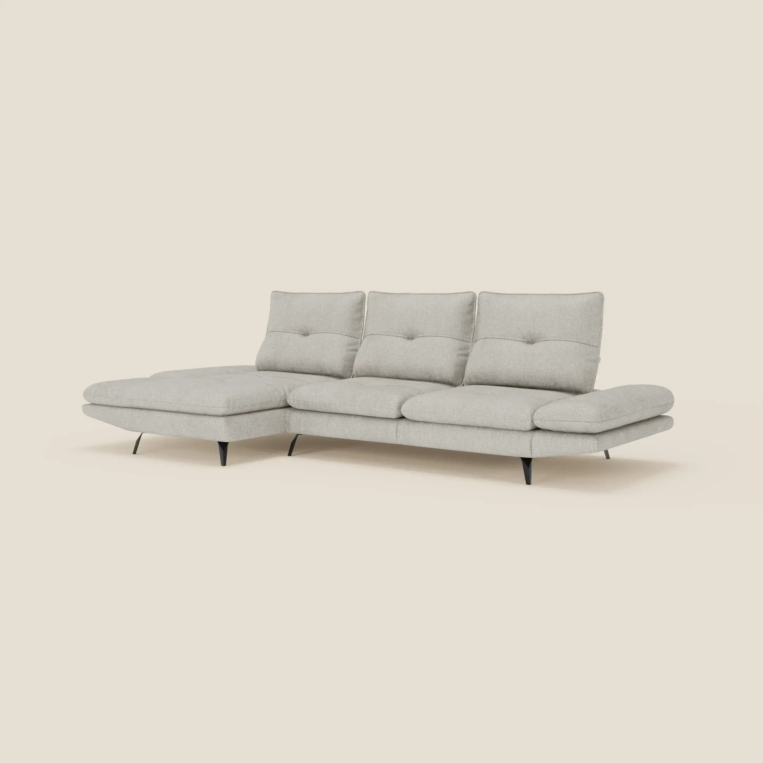Ardex Canapé avec méridienne - dossiers coulissants et accoudoirs réglables en élégant tissu imperméable T06 - Image 5
