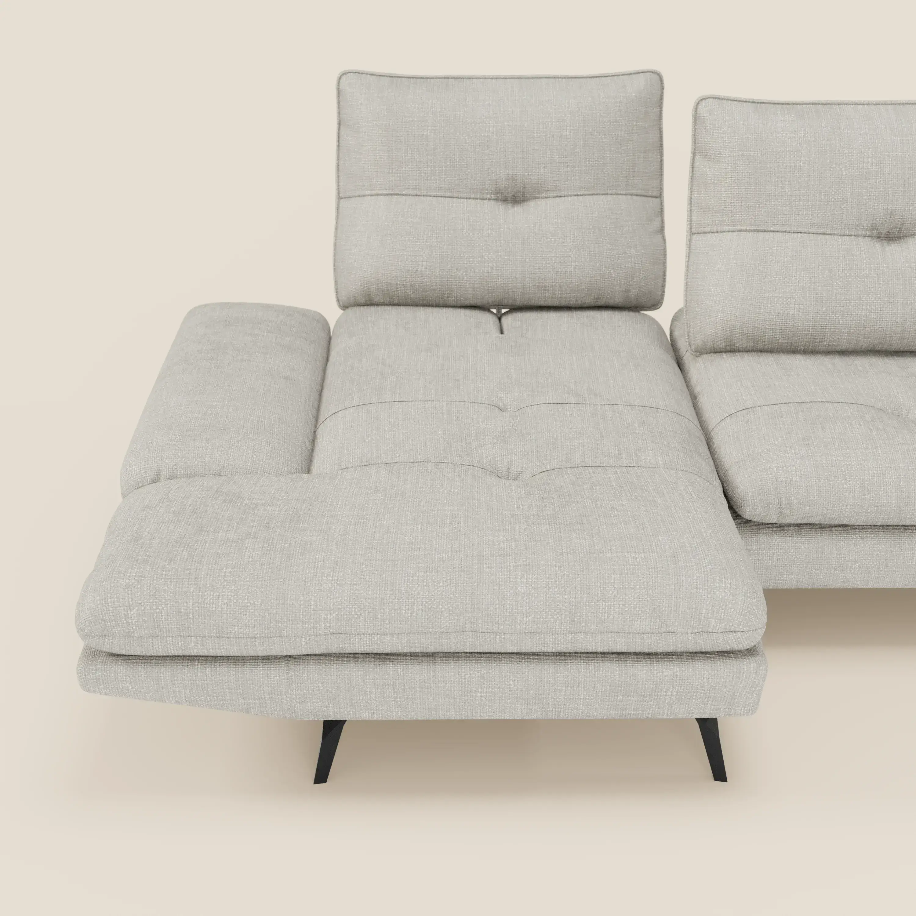 Ardex Canapé avec méridienne - dossiers coulissants et accoudoirs réglables en élégant tissu imperméable T06 - Image 8
