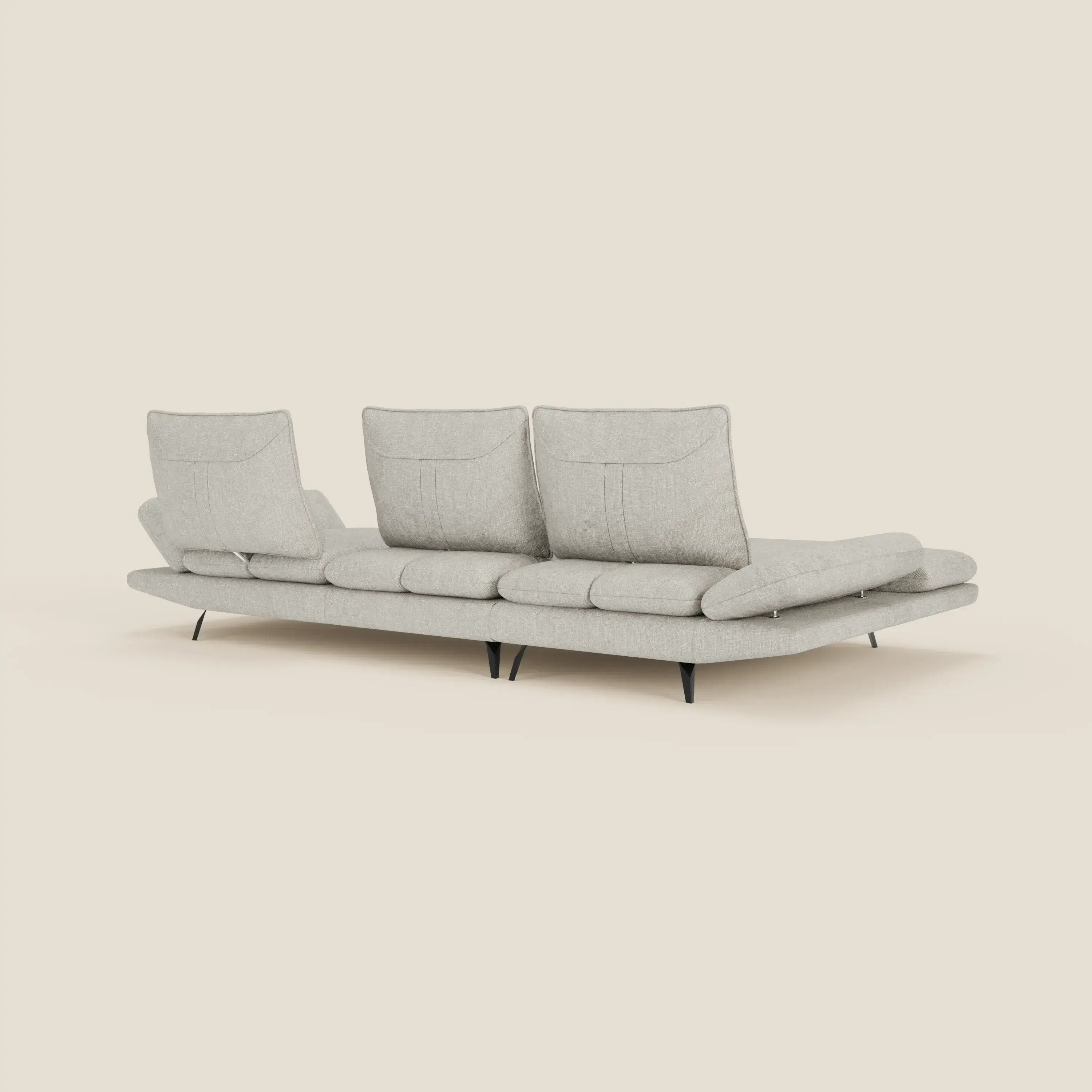 Ardex Canapé avec méridienne - dossiers coulissants et accoudoirs réglables en élégant tissu imperméable T06 - Image 9