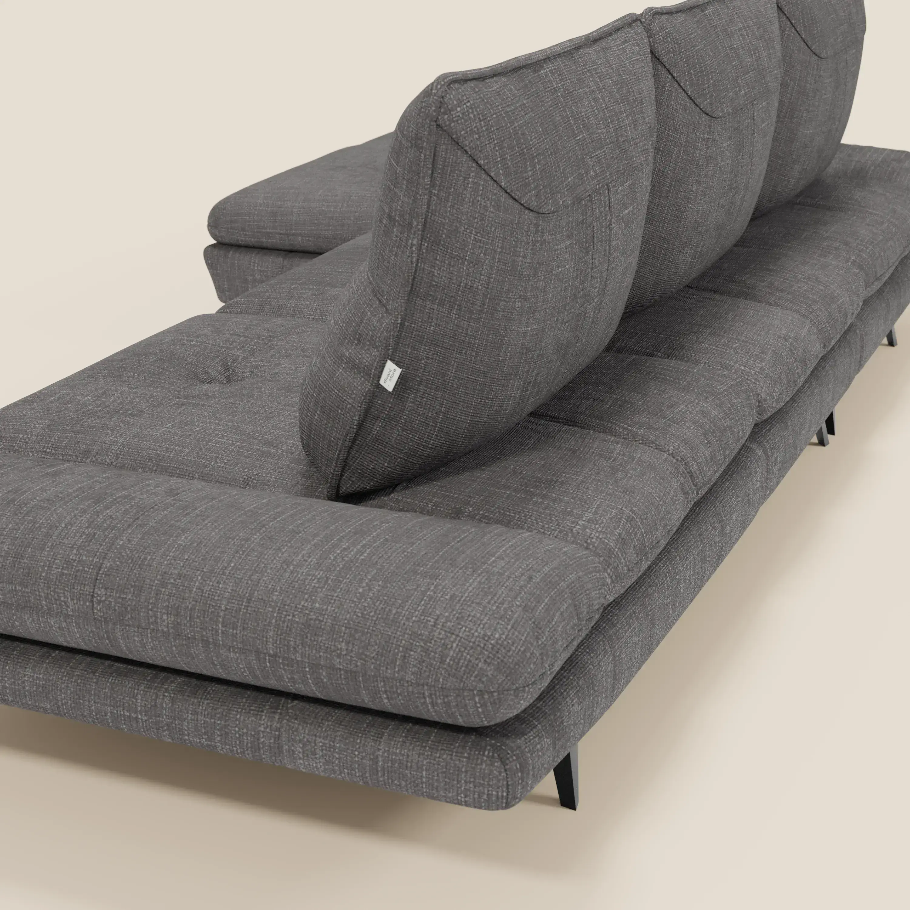 Ardex Canapé avec méridienne - dossiers coulissants et accoudoirs réglables en élégant tissu imperméable T06 anthracite - Image 10