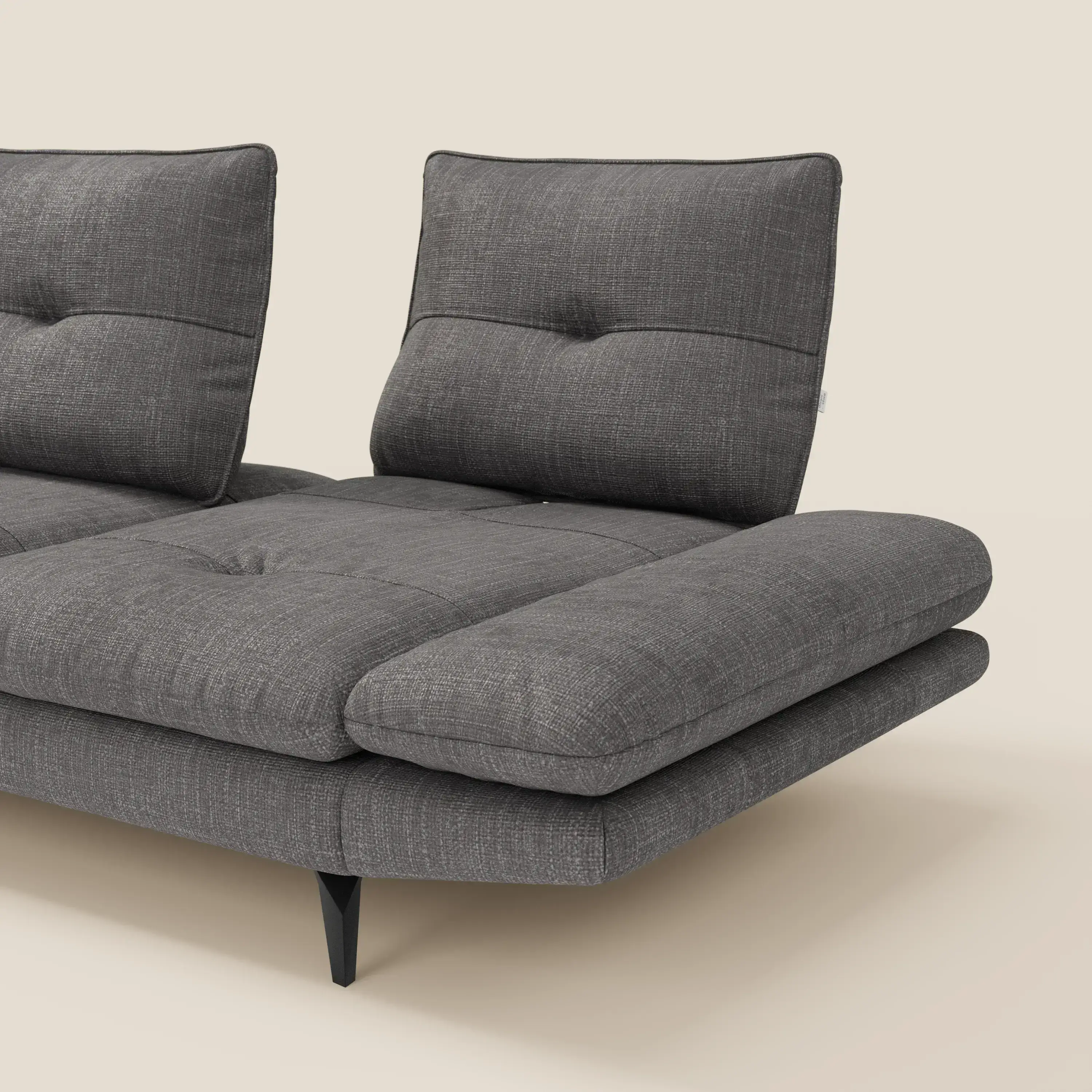 Ardex Canapé avec méridienne - dossiers coulissants et accoudoirs réglables en élégant tissu imperméable T06 anthracite - Image 6
