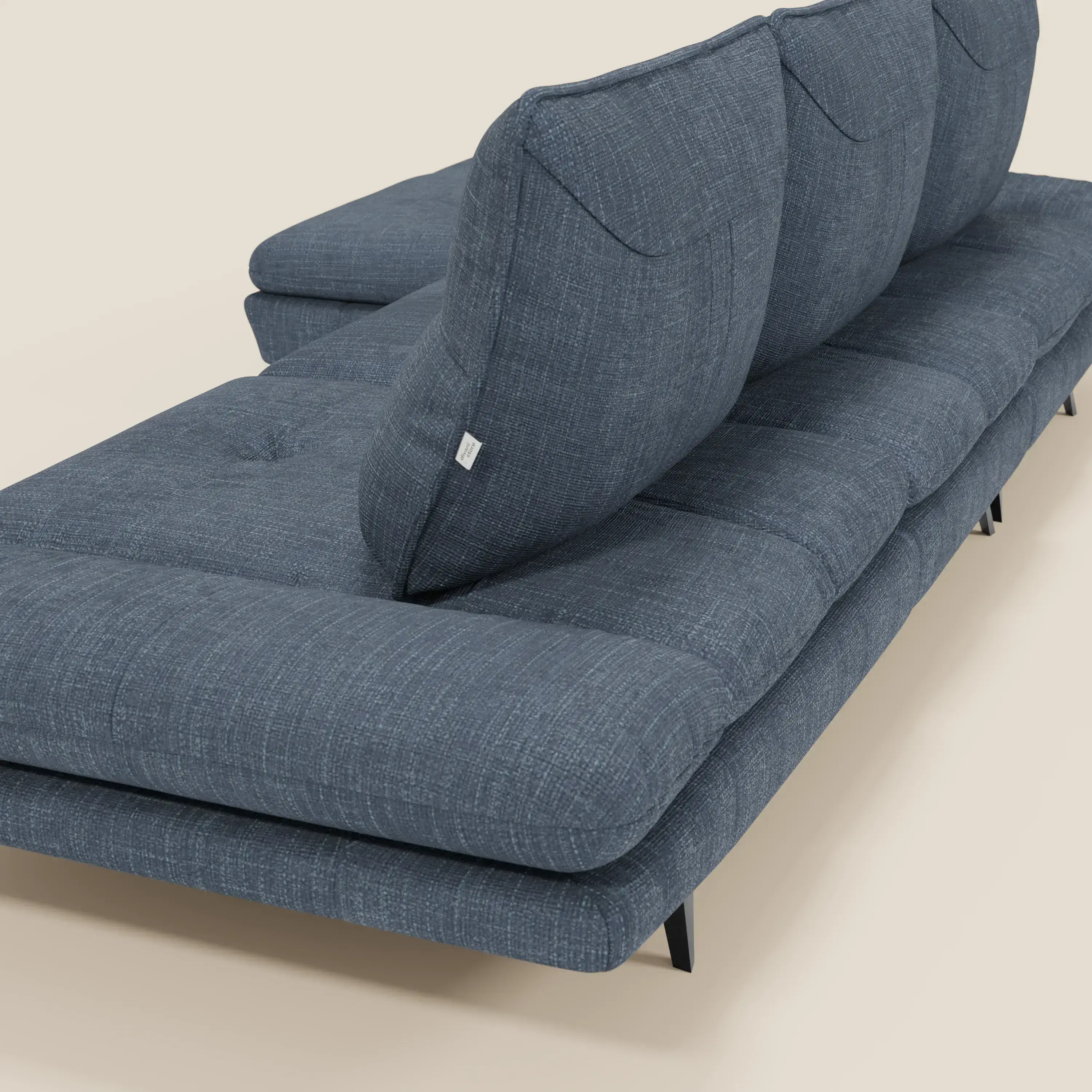 Ardex Canapé avec méridienne - dossiers coulissants et accoudoirs réglables en élégant tissu imperméable T06 bleu - Image 10