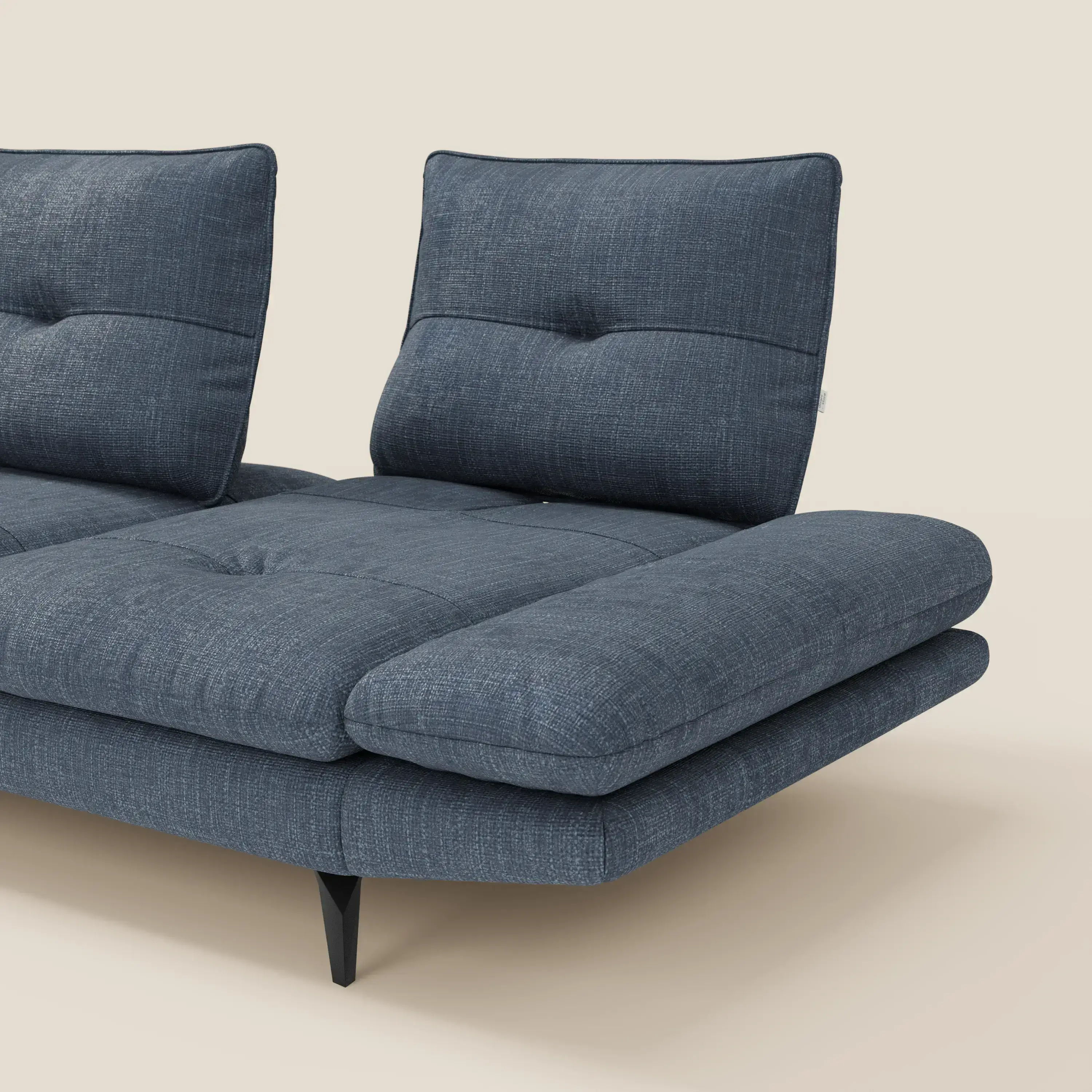 Ardex Canapé avec méridienne - dossiers coulissants et accoudoirs réglables en élégant tissu imperméable T06 bleu - Image 6