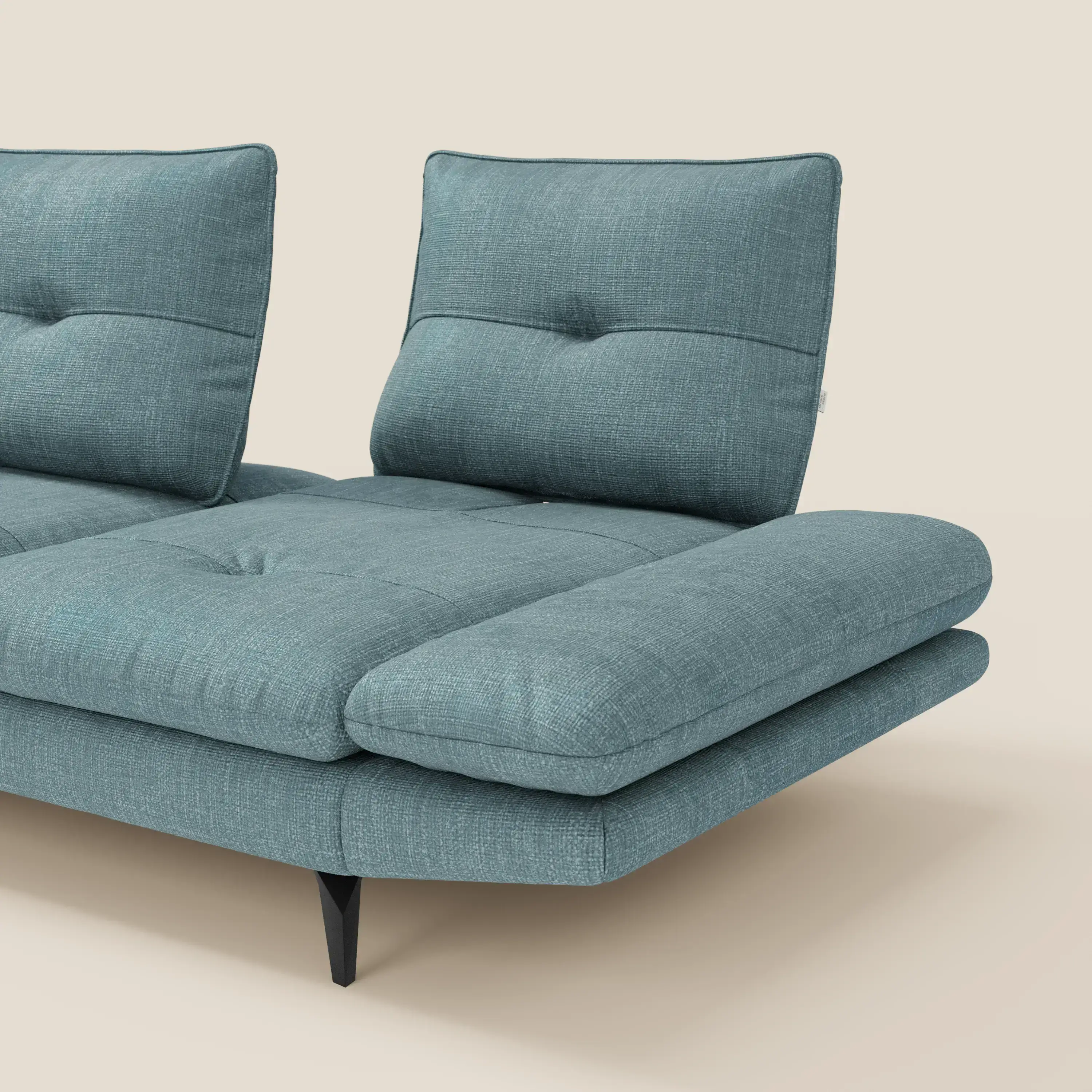 Ardex Canapé avec méridienne - dossiers coulissants et accoudoirs réglables en élégant tissu imperméable T06 bleu ciel - Image 6