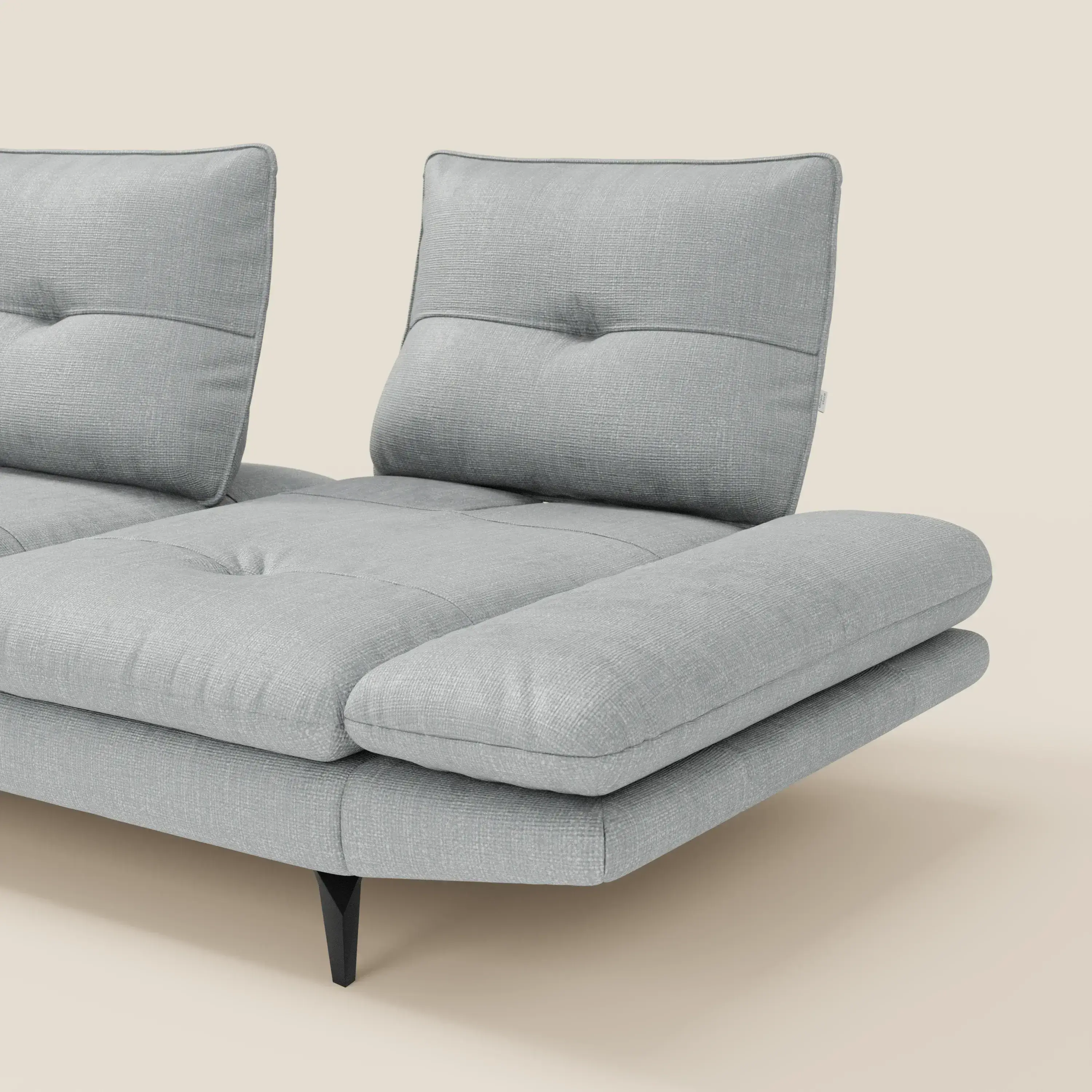 Ardex Canapé avec méridienne - dossiers coulissants et accoudoirs réglables en élégant tissu imperméable T06 bleu glacier - Image 6
