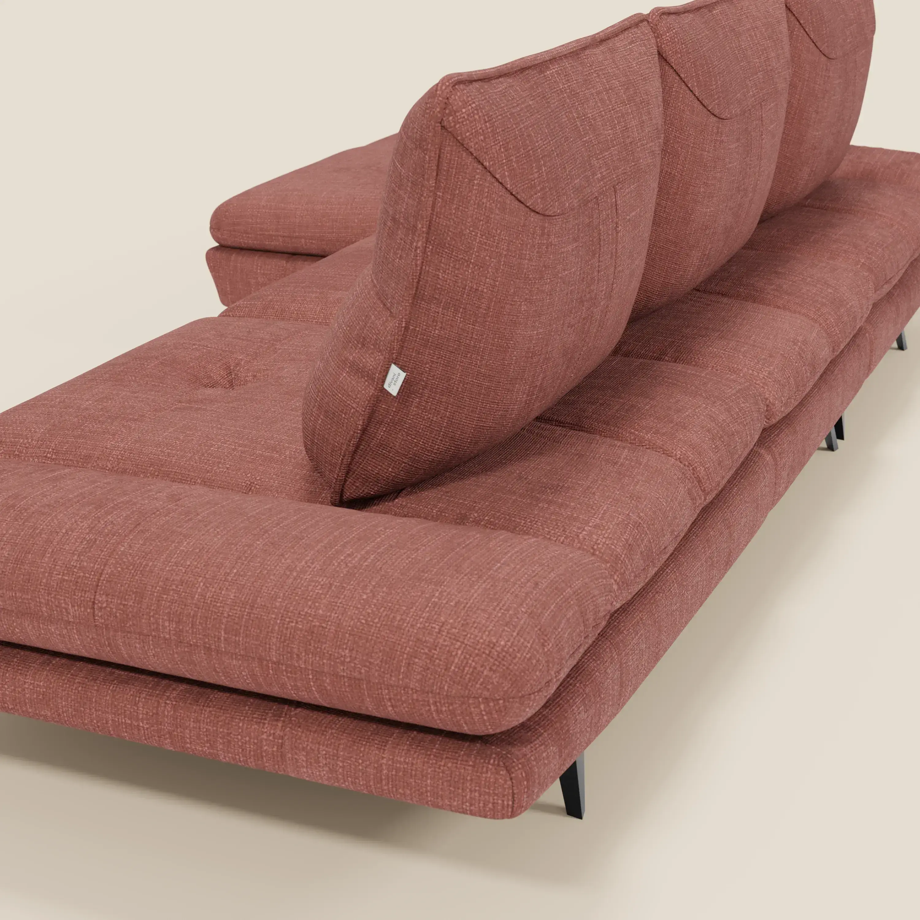 Ardex Canapé avec méridienne - dossiers coulissants et accoudoirs réglables en élégant tissu imperméable T06 corail - Image 10