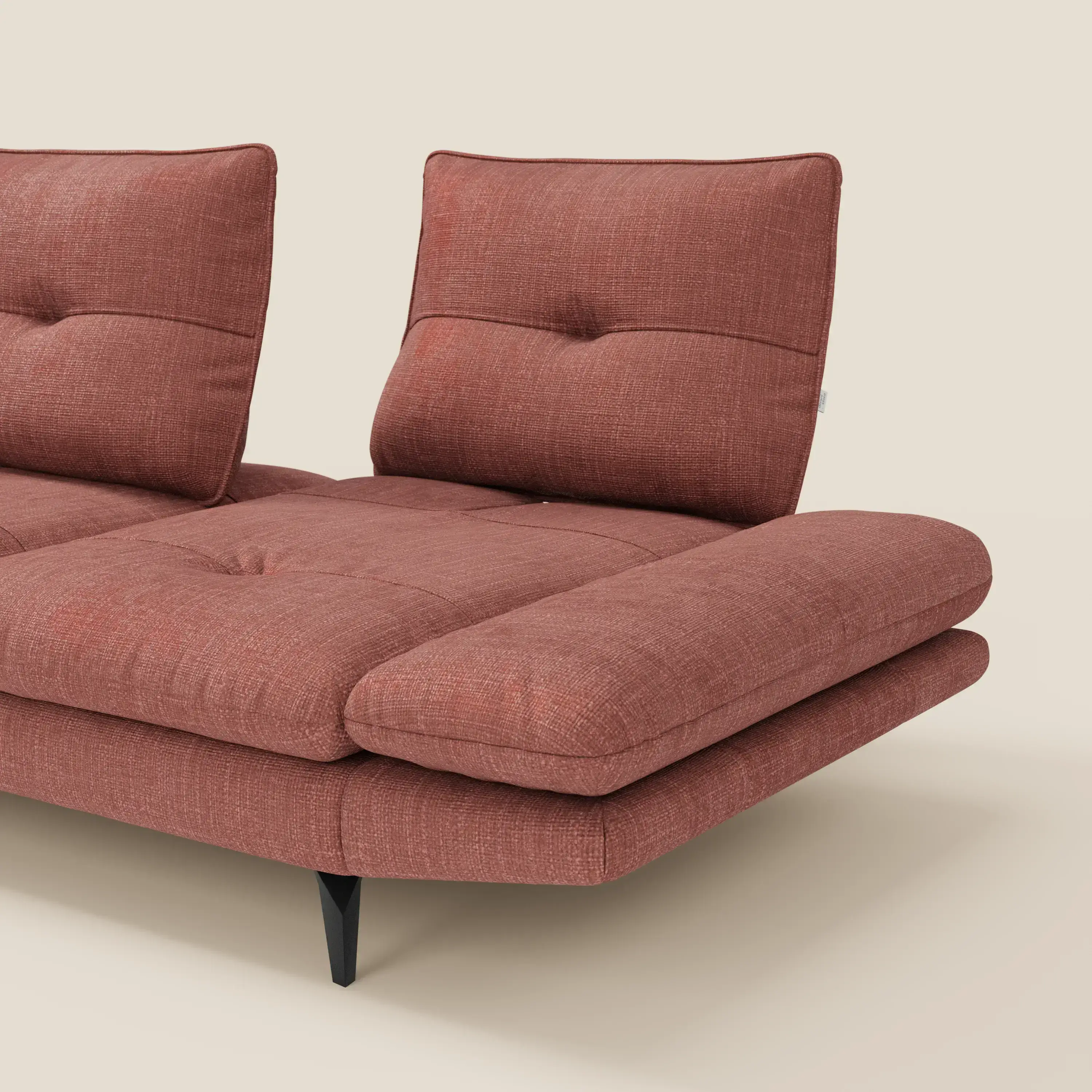 Ardex Canapé avec méridienne - dossiers coulissants et accoudoirs réglables en élégant tissu imperméable T06 corail - Image 6