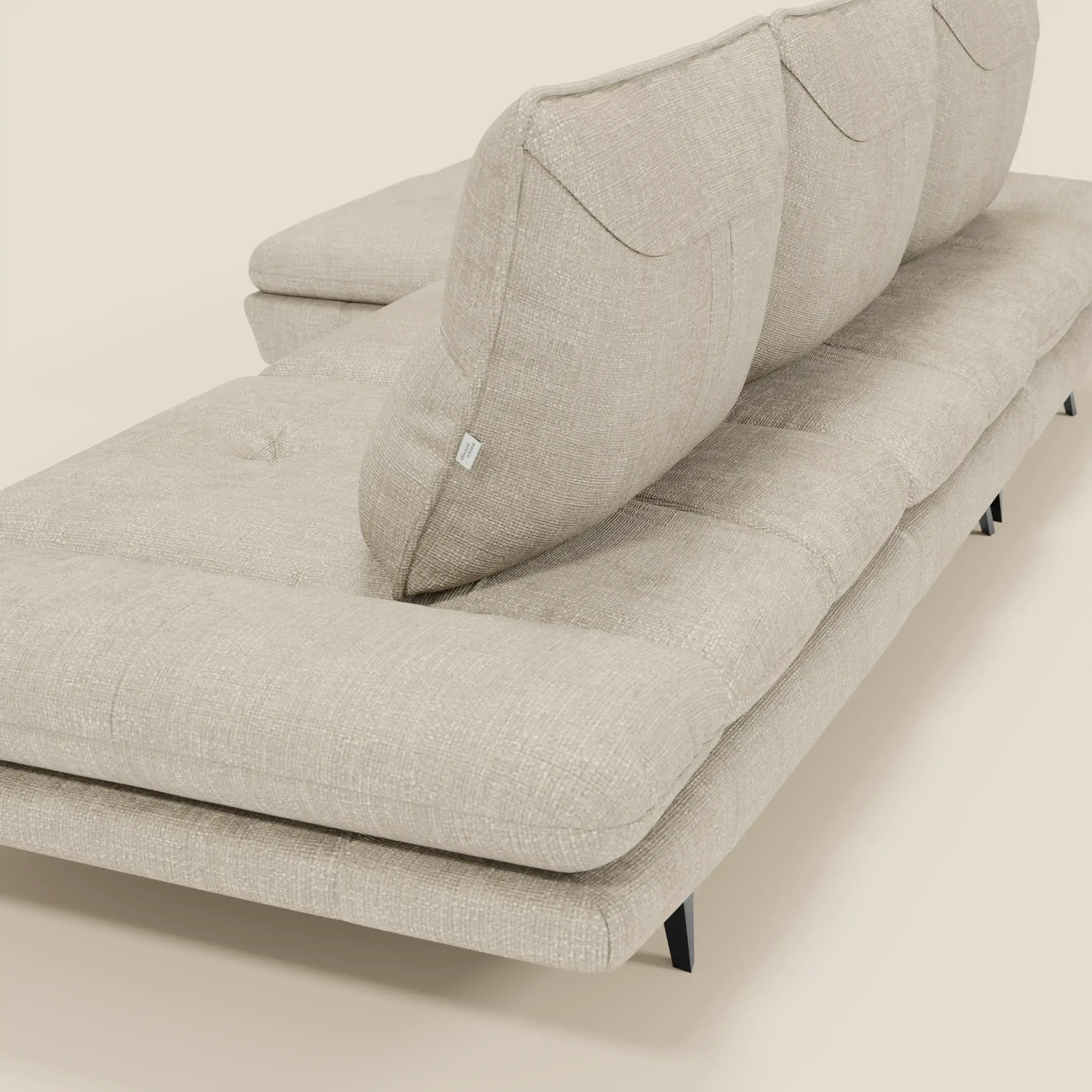 Ardex Canapé avec méridienne - dossiers coulissants et accoudoirs réglables en élégant tissu imperméable T06 crème - Image 10