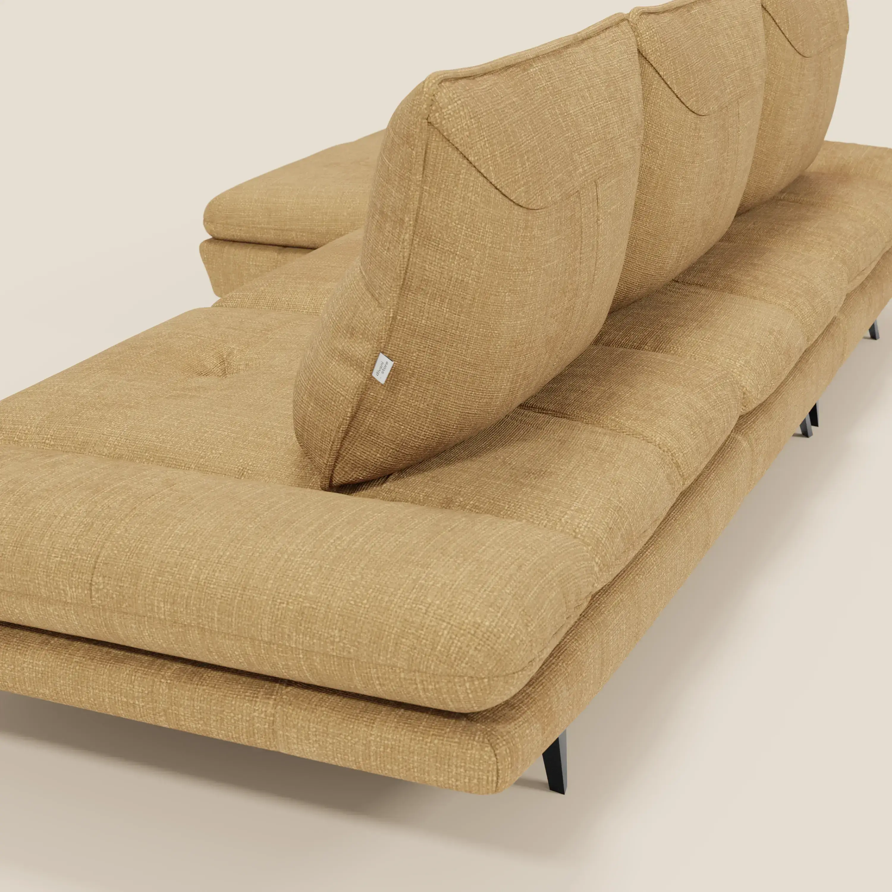 Ardex Canapé avec méridienne - dossiers coulissants et accoudoirs réglables en élégant tissu imperméable T06 jaune - Image 10