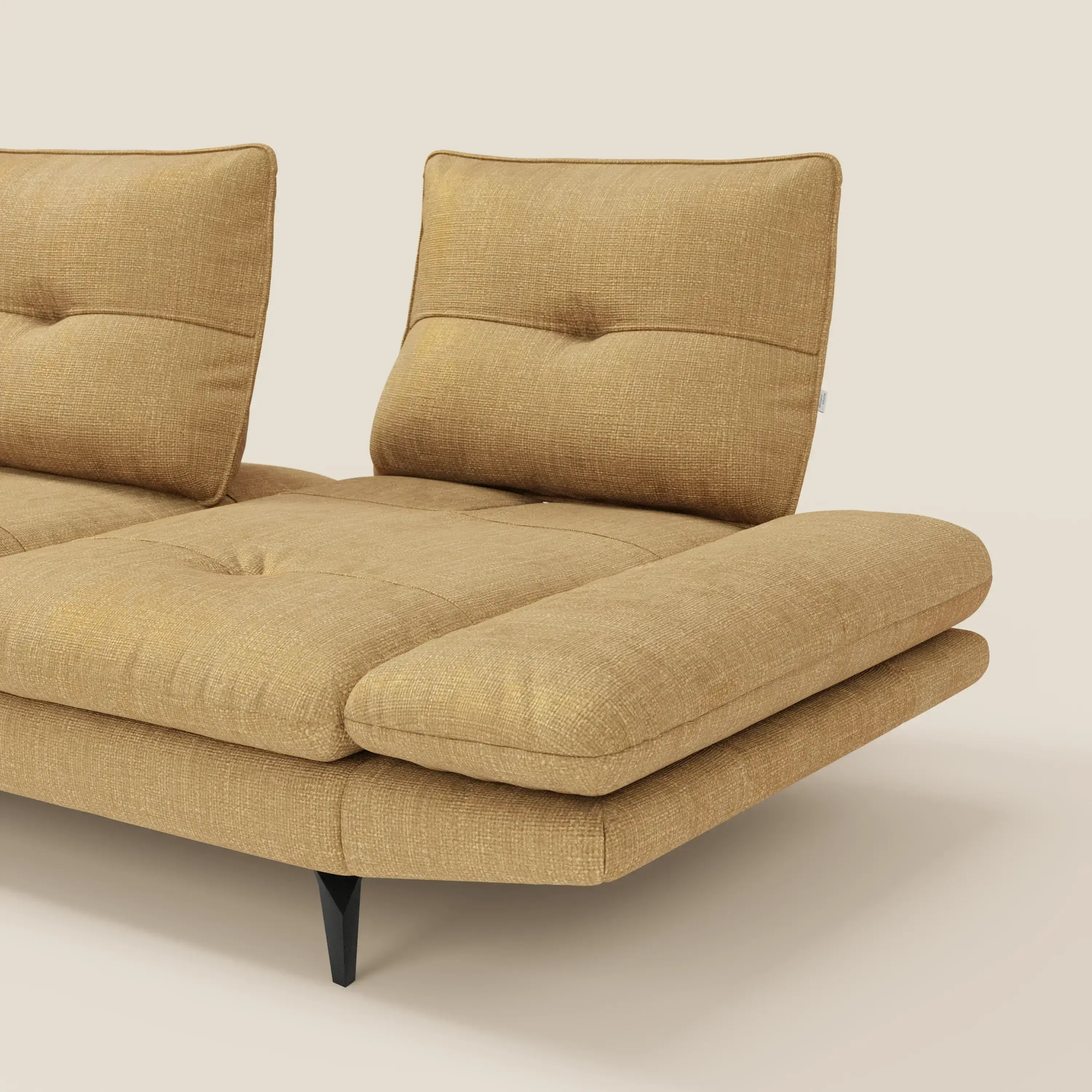 Ardex Canapé avec méridienne - dossiers coulissants et accoudoirs réglables en élégant tissu imperméable T06 jaune - Image 6