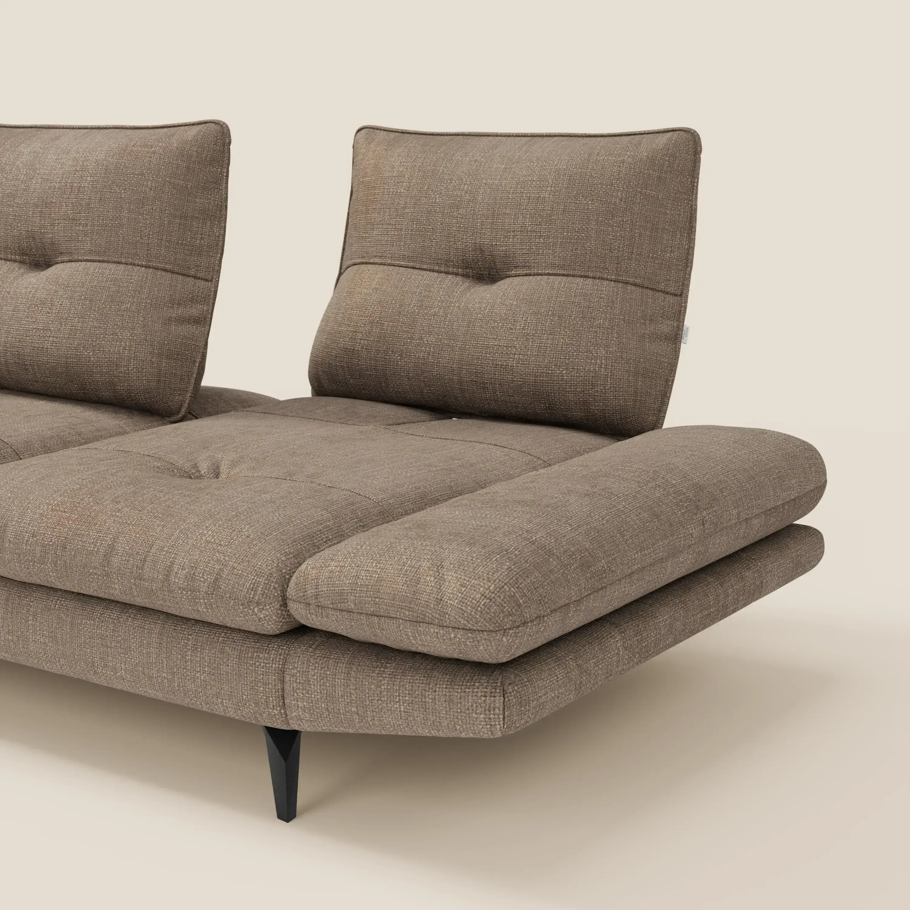 Ardex Canapé avec méridienne - dossiers coulissants et accoudoirs réglables en élégant tissu imperméable T06 marron - Image 6