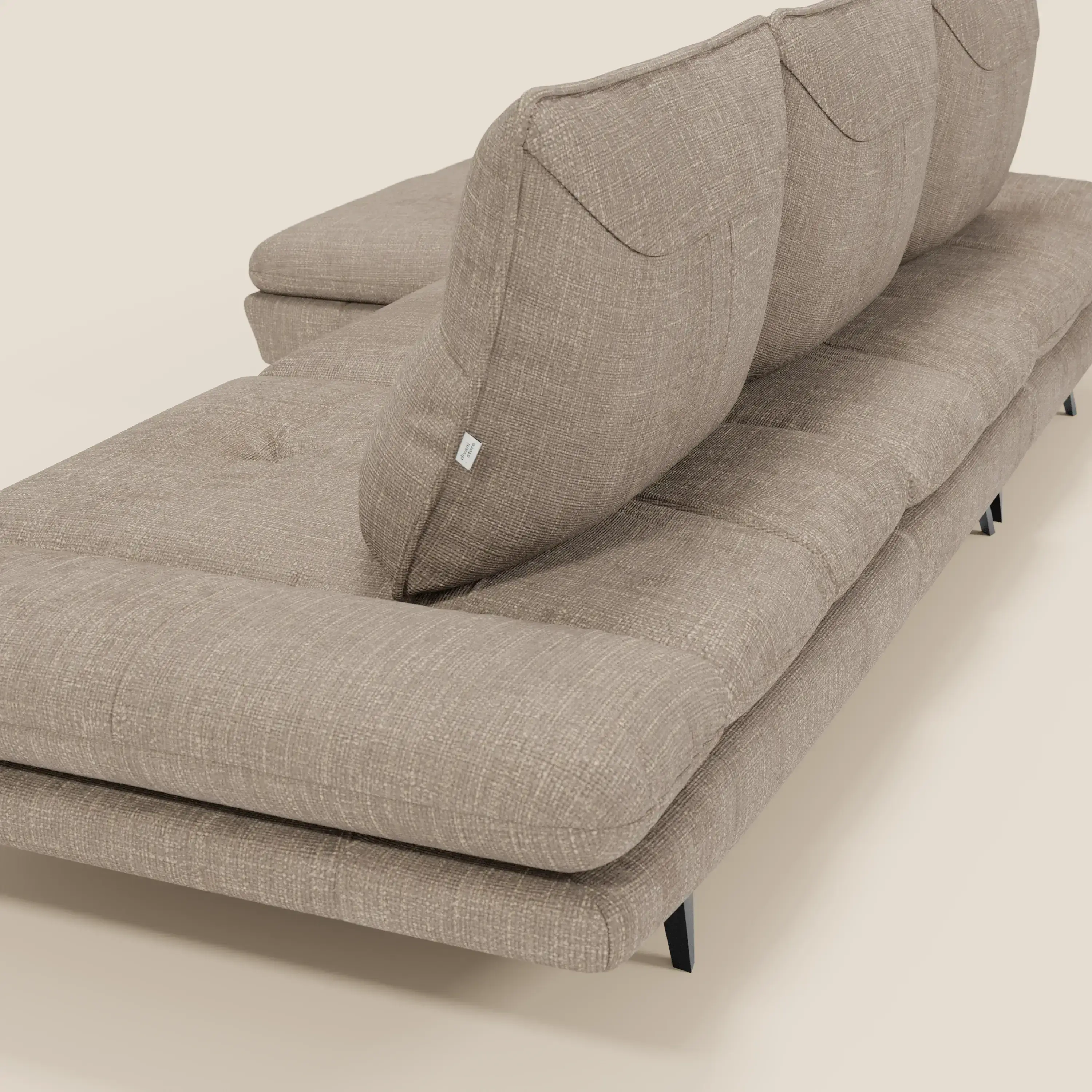 Ardex Canapé avec méridienne - dossiers coulissants et accoudoirs réglables en élégant tissu imperméable T06 taupe - Image 10