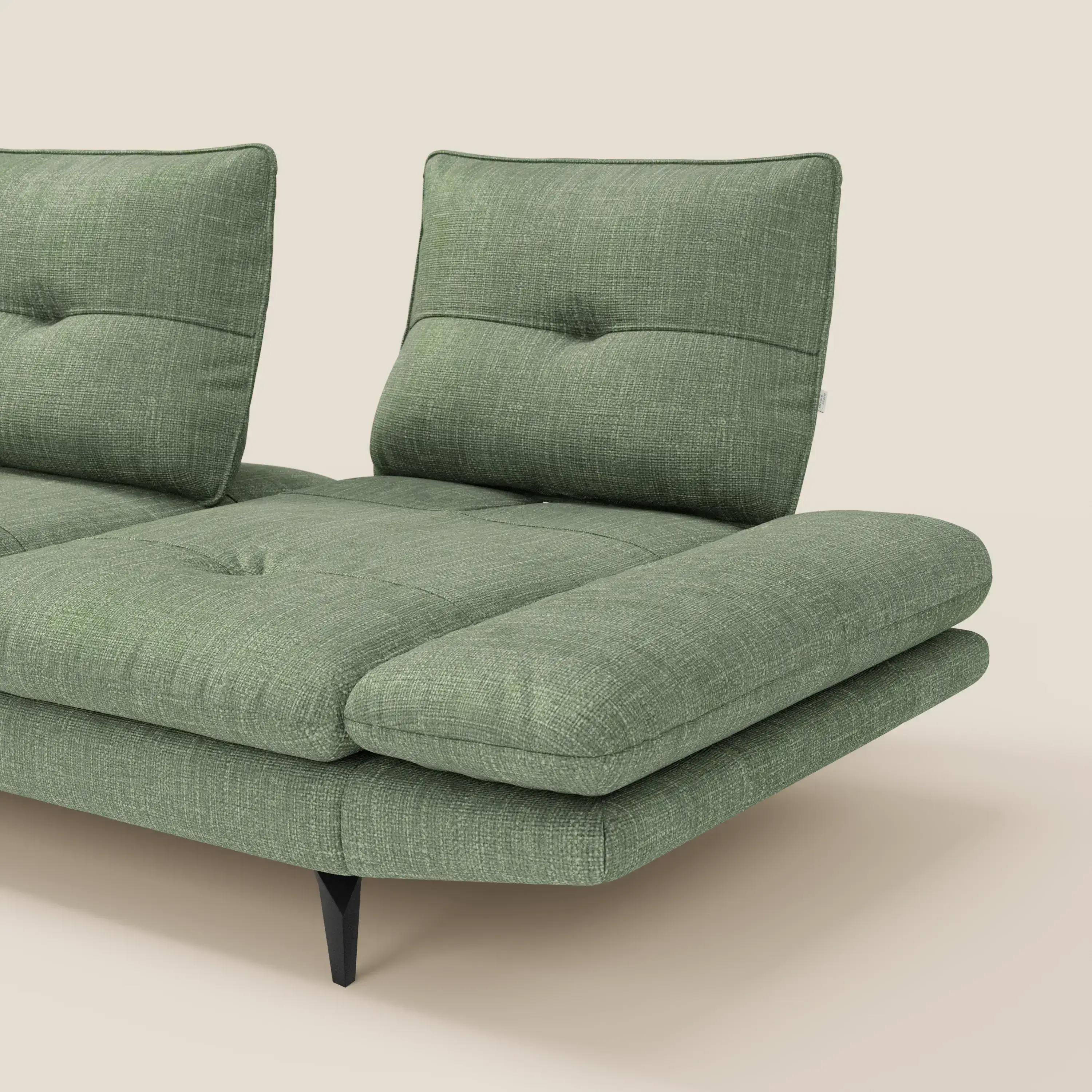 Ardex Canapé avec méridienne - dossiers coulissants et accoudoirs réglables en élégant tissu imperméable T06 vert - Image 6