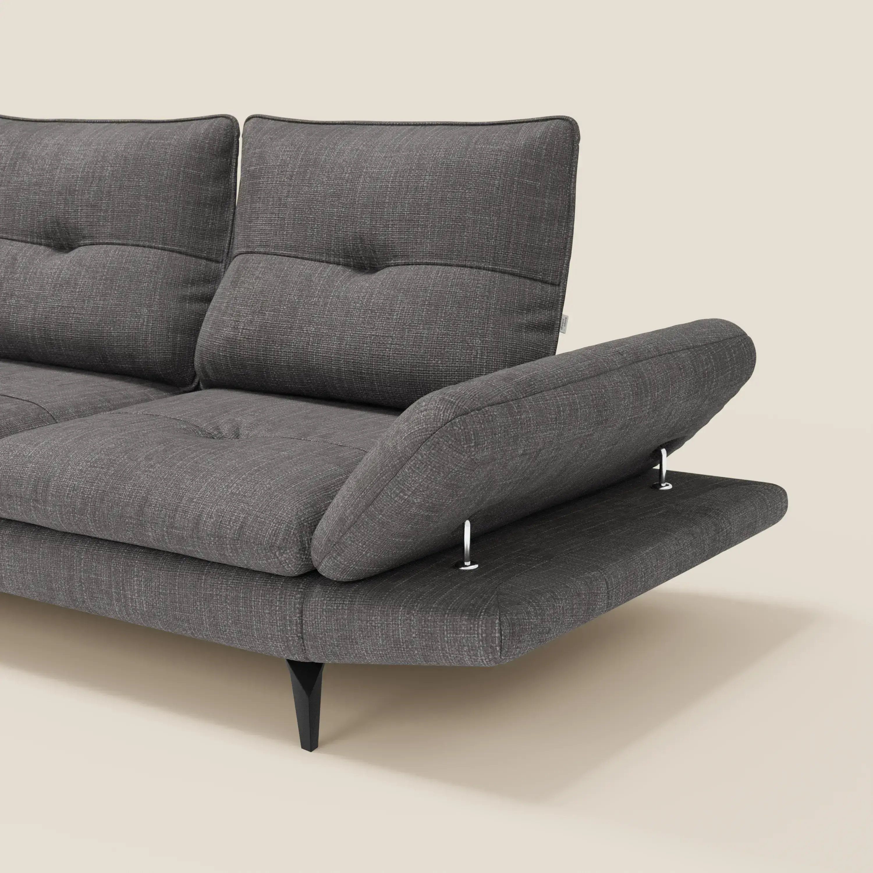 Ardex Canapé d'angle  - dossiers coulissants et accoudoirs réglables en élégant tissu imperméable T06 anthracite - Image 3