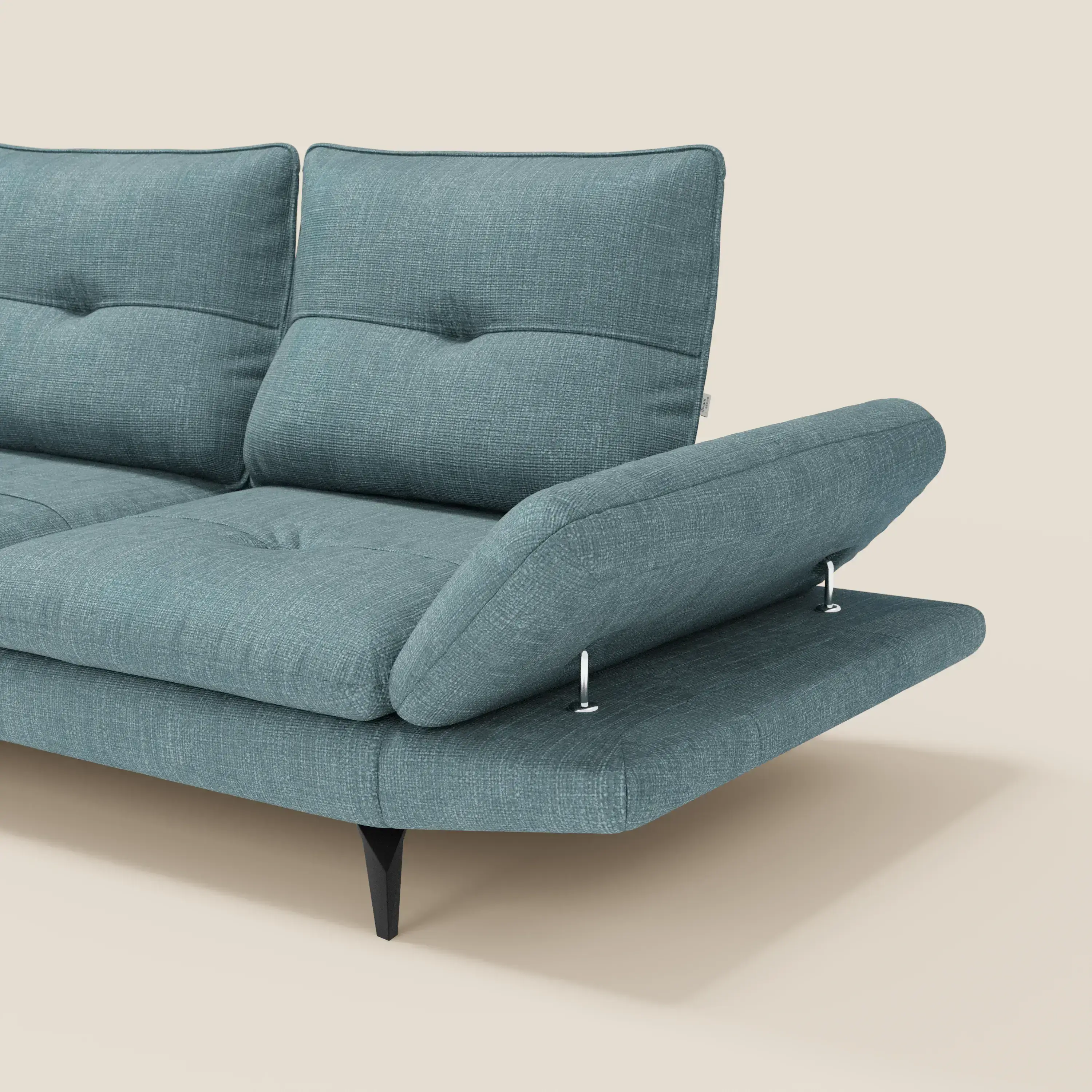 Ardex Canapé d'angle  - dossiers coulissants et accoudoirs réglables en élégant tissu imperméable T06 bleu ciel - Image 3