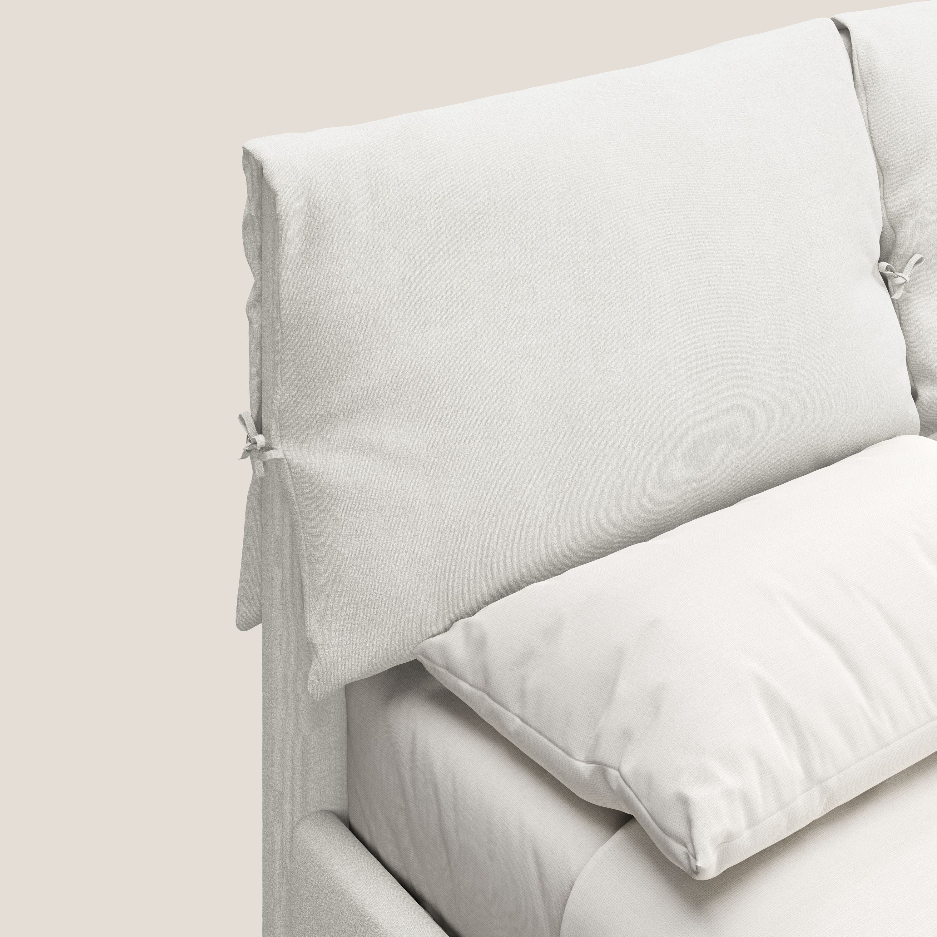 Artemisia lit rembourré avec pieds hauts déhoussable en tissu détachable T17 blanc - Image 7