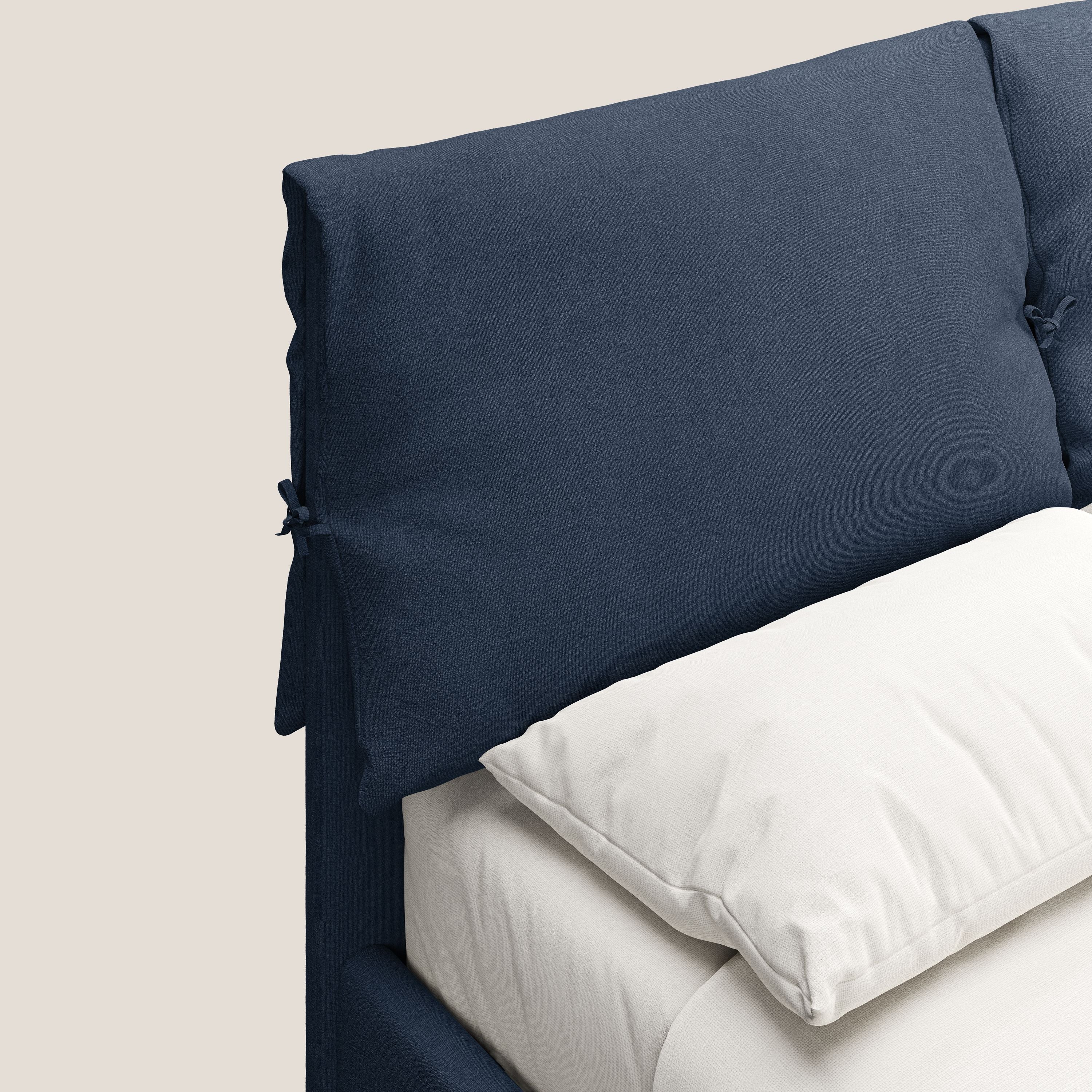 Artemisia lit rembourré avec pieds hauts déhoussable en tissu détachable T17 bleu - Image 6