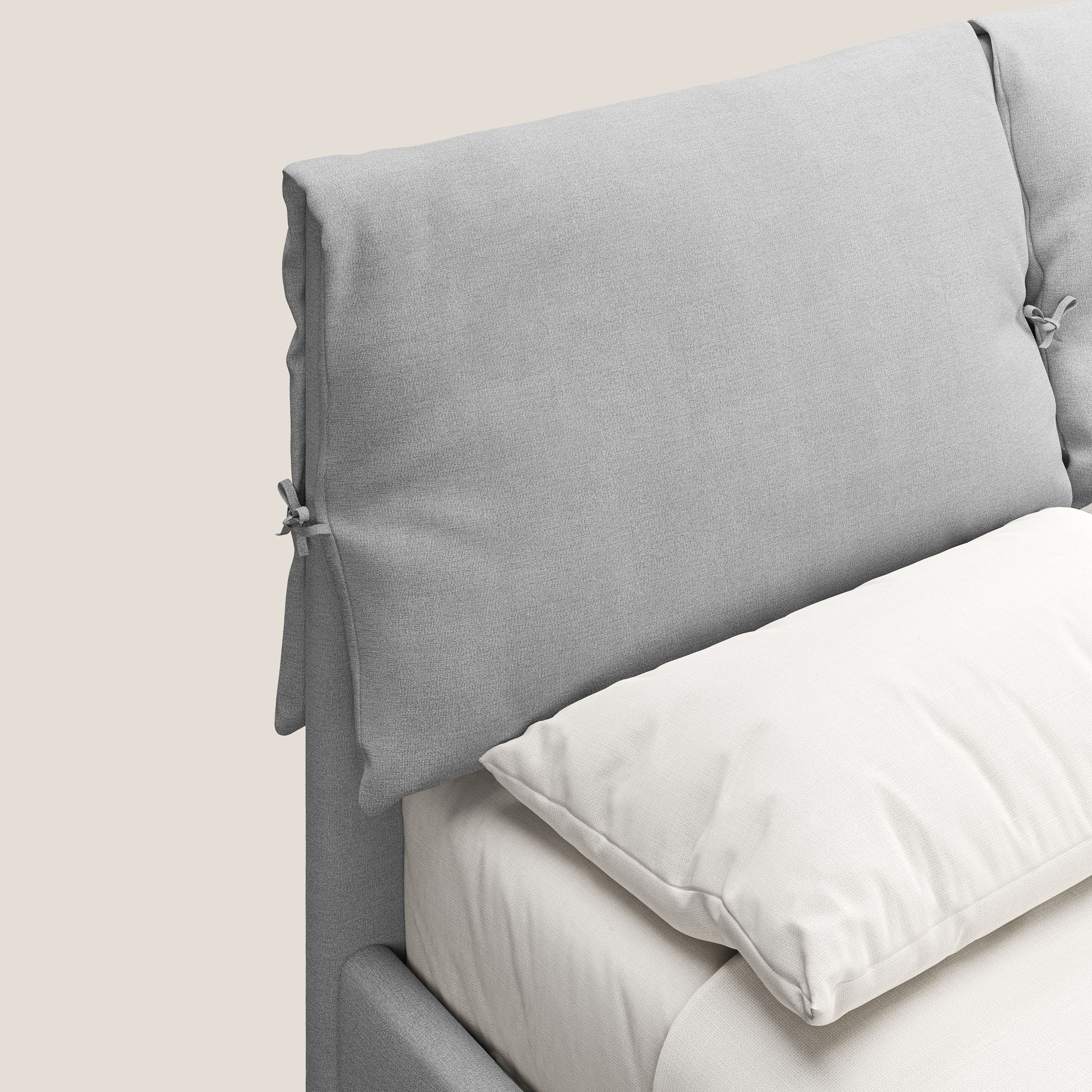Artemisia lit rembourré avec pieds hauts déhoussable en tissu détachable T17 gris - Image 7