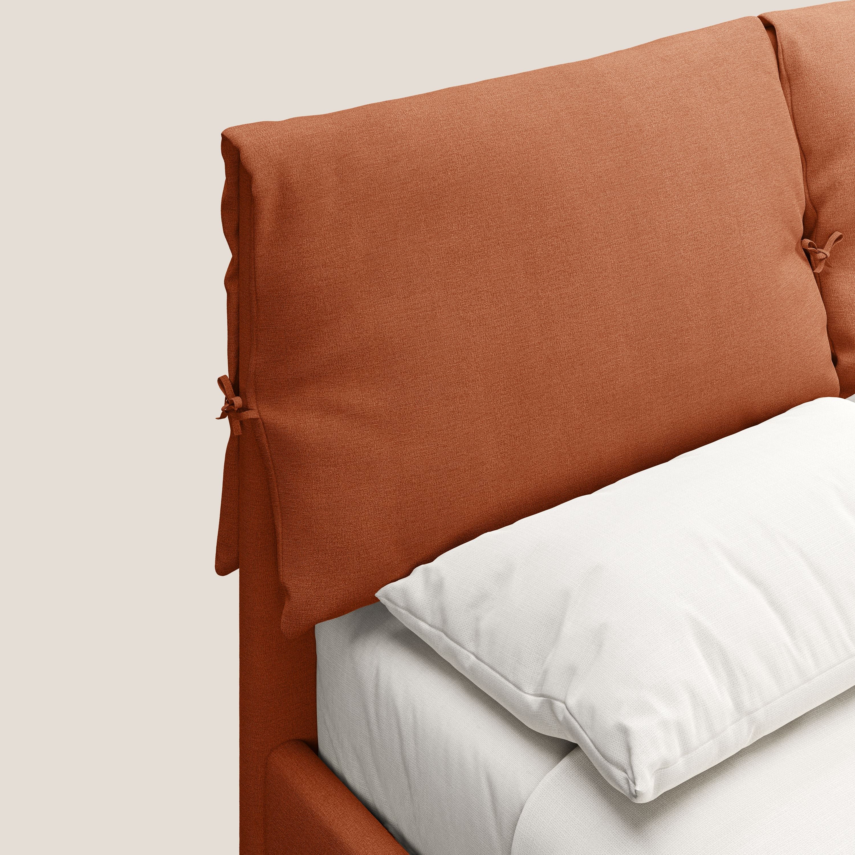 Artemisia lit rembourré avec pieds hauts déhoussable en tissu détachable T17 orange - Image 7