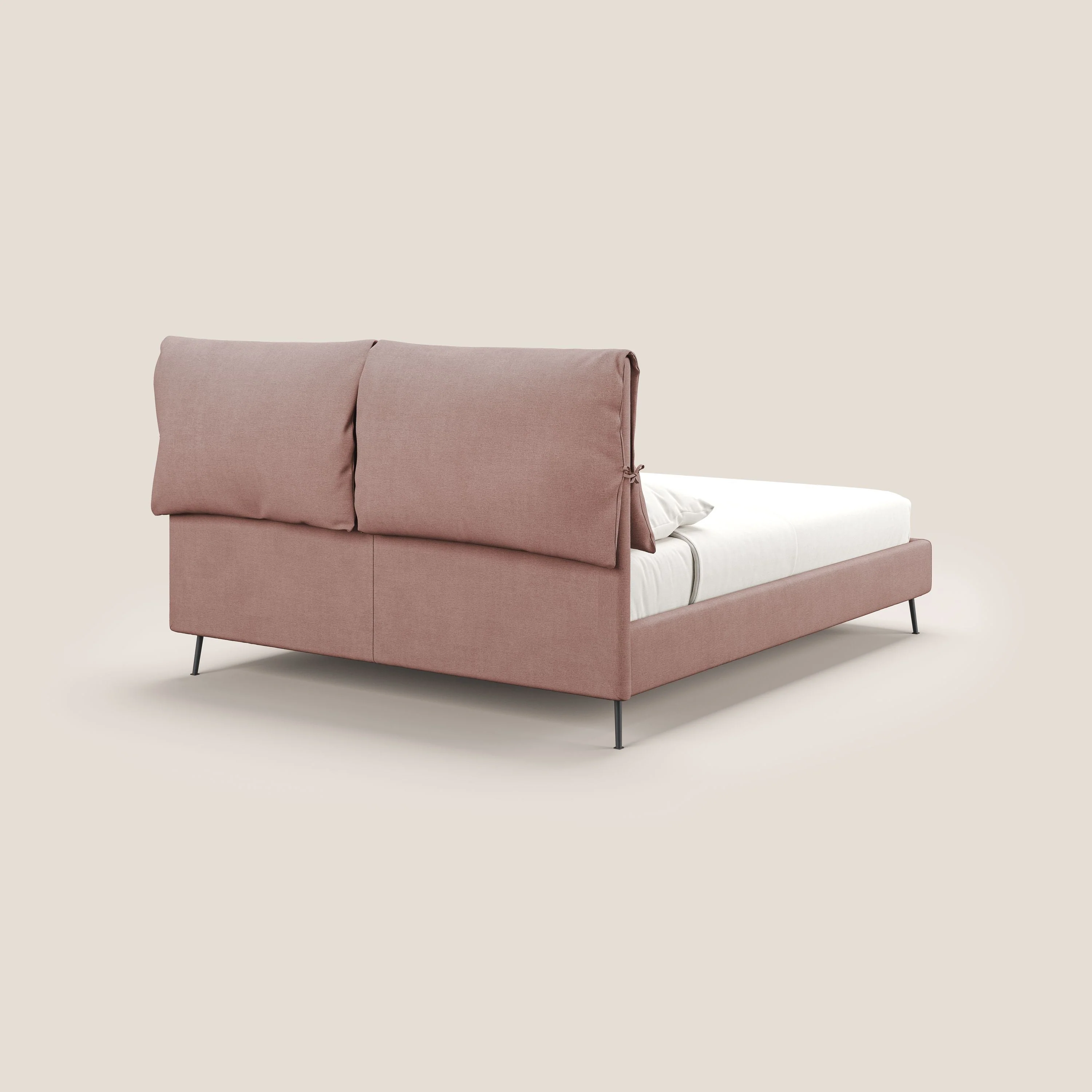 Artemisia lit rembourré avec pieds hauts déhoussable en tissu détachable T17 rose - Image 6