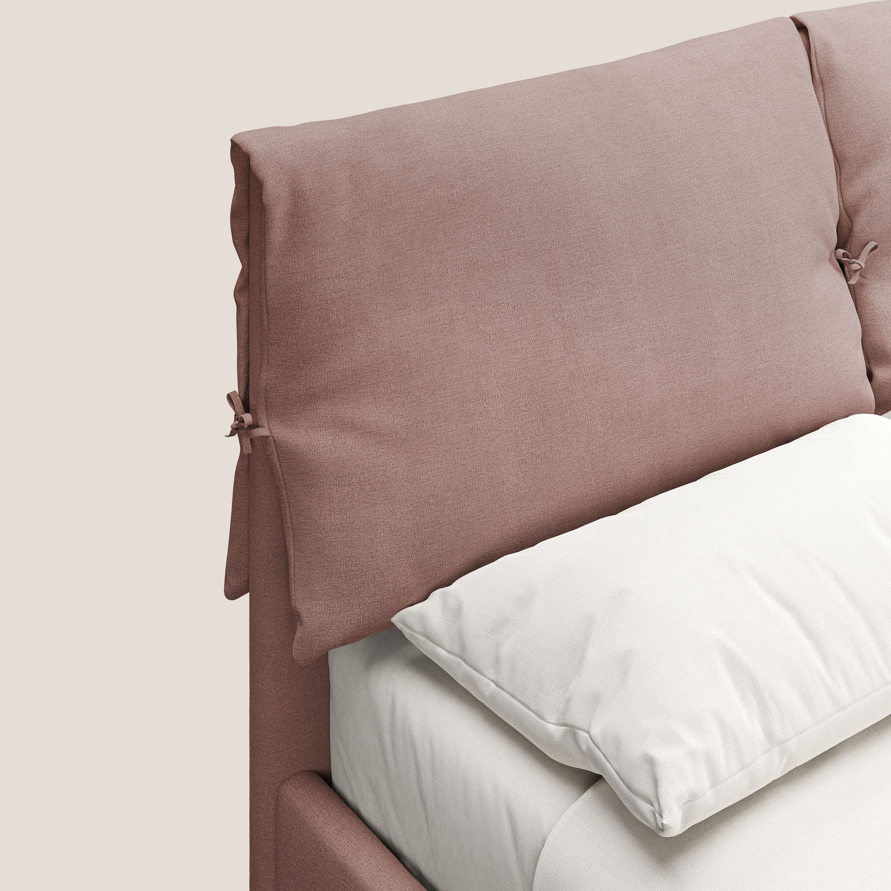 Artemisia lit rembourré avec pieds hauts déhoussable en tissu détachable T17 rose - Image 7