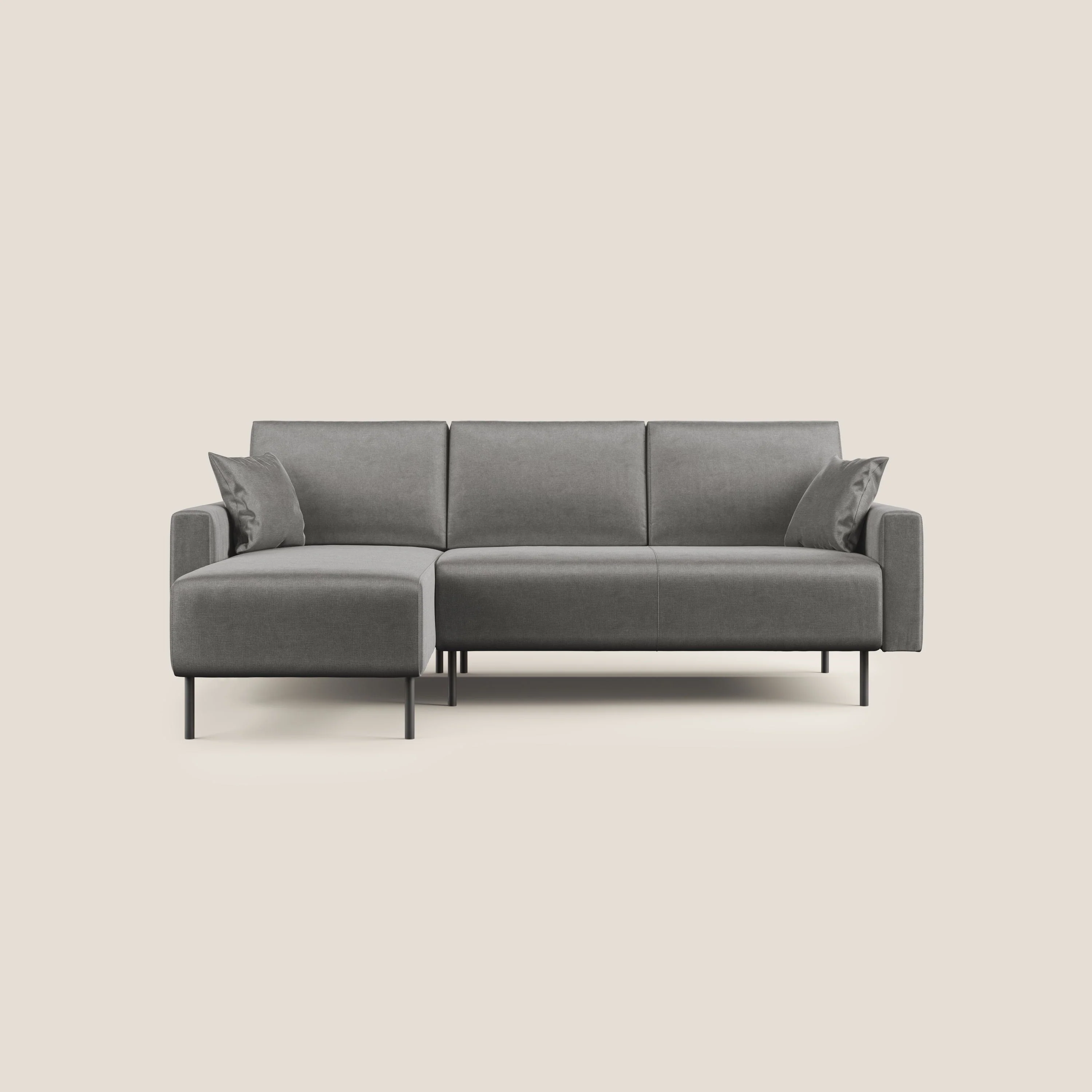 Arthur canapé d'angle moderne en velours doux imperméable T01 gris - Image 9
