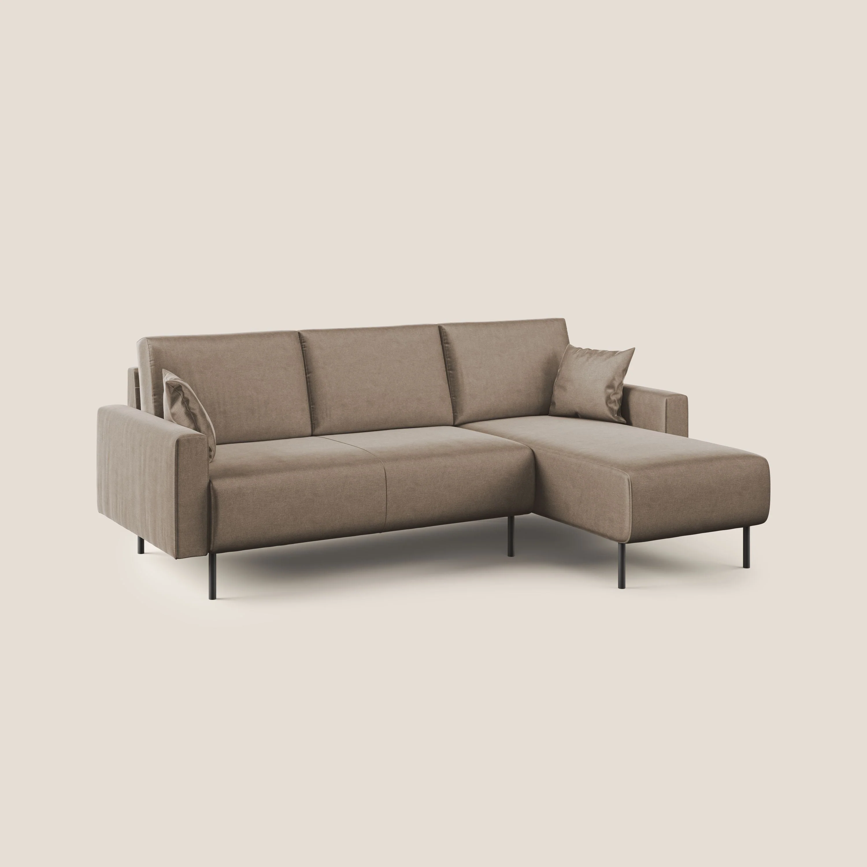 Arthur canapé d'angle moderne en velours doux imperméable T01 marron - Image 2