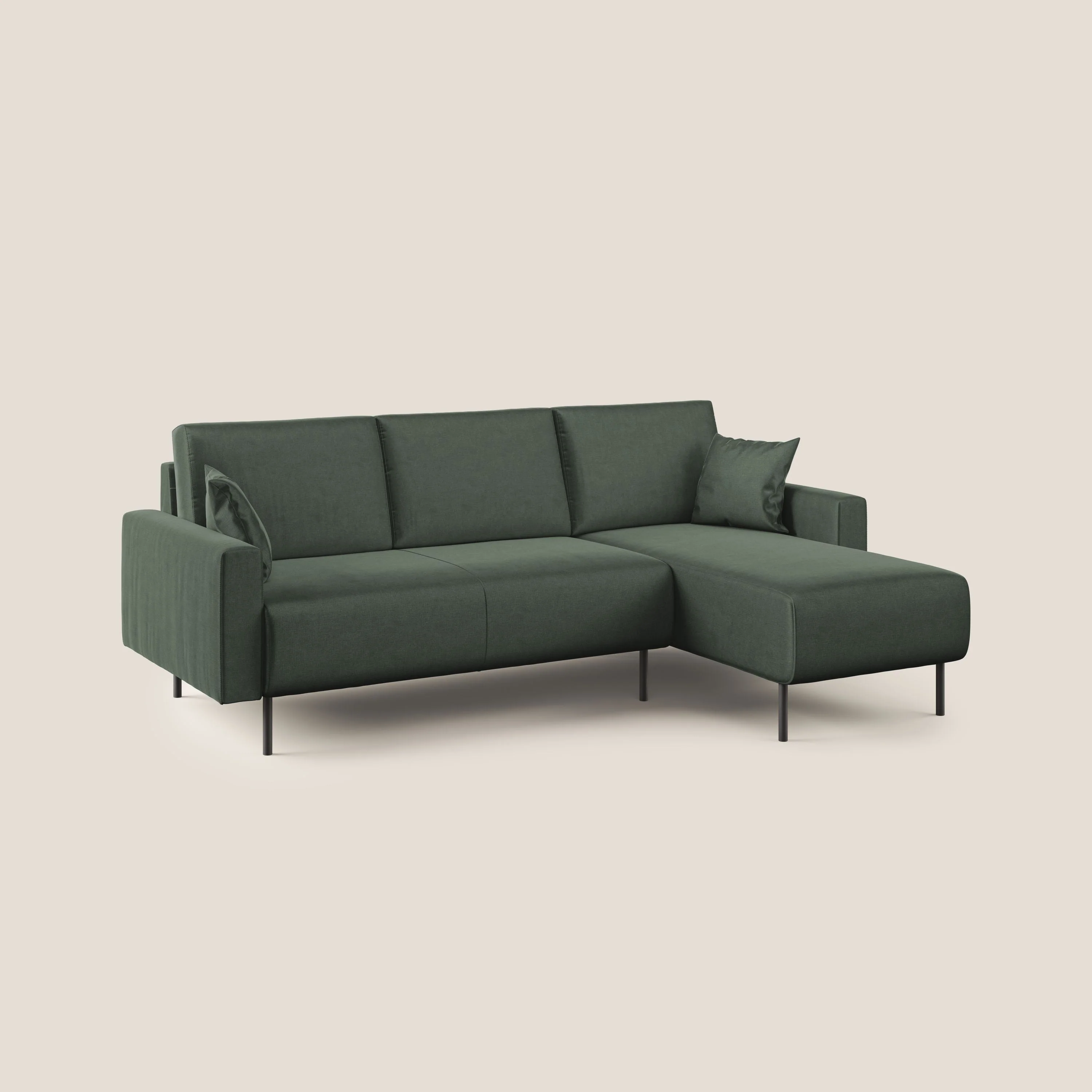 Arthur canapé d'angle moderne en velours doux imperméable T01 vert - Image 2
