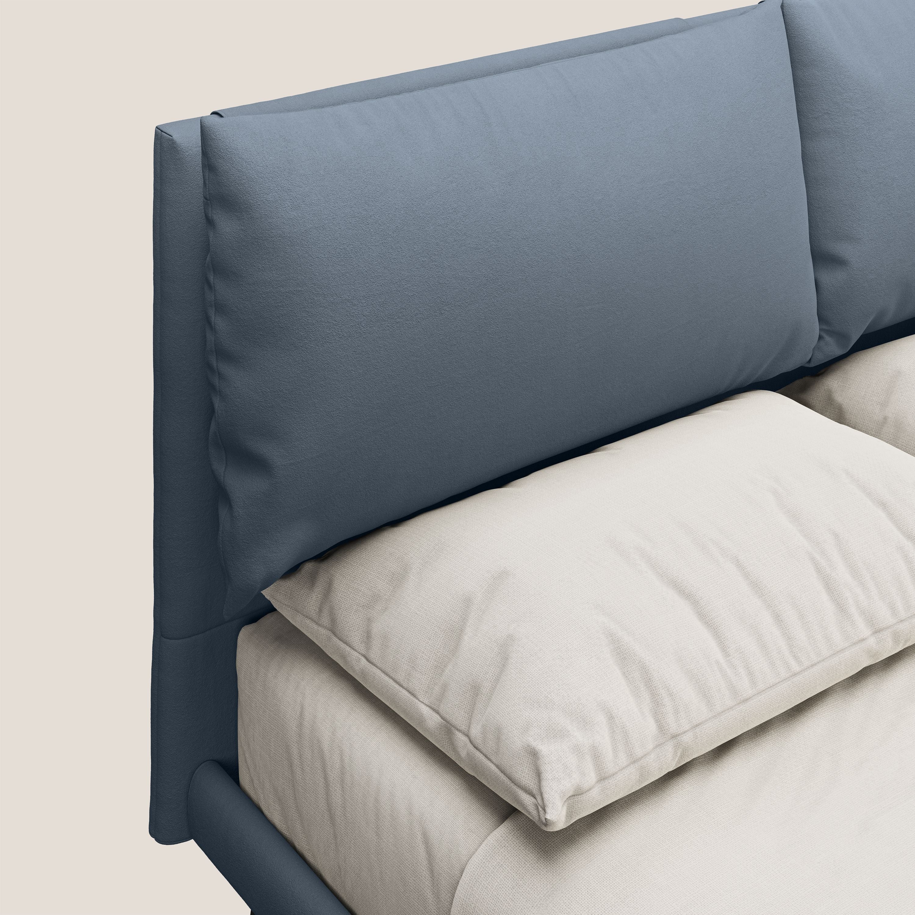 Astrid lit rembourré avec pieds en bois en microfibre détachable T11 sucre glace - Image 5