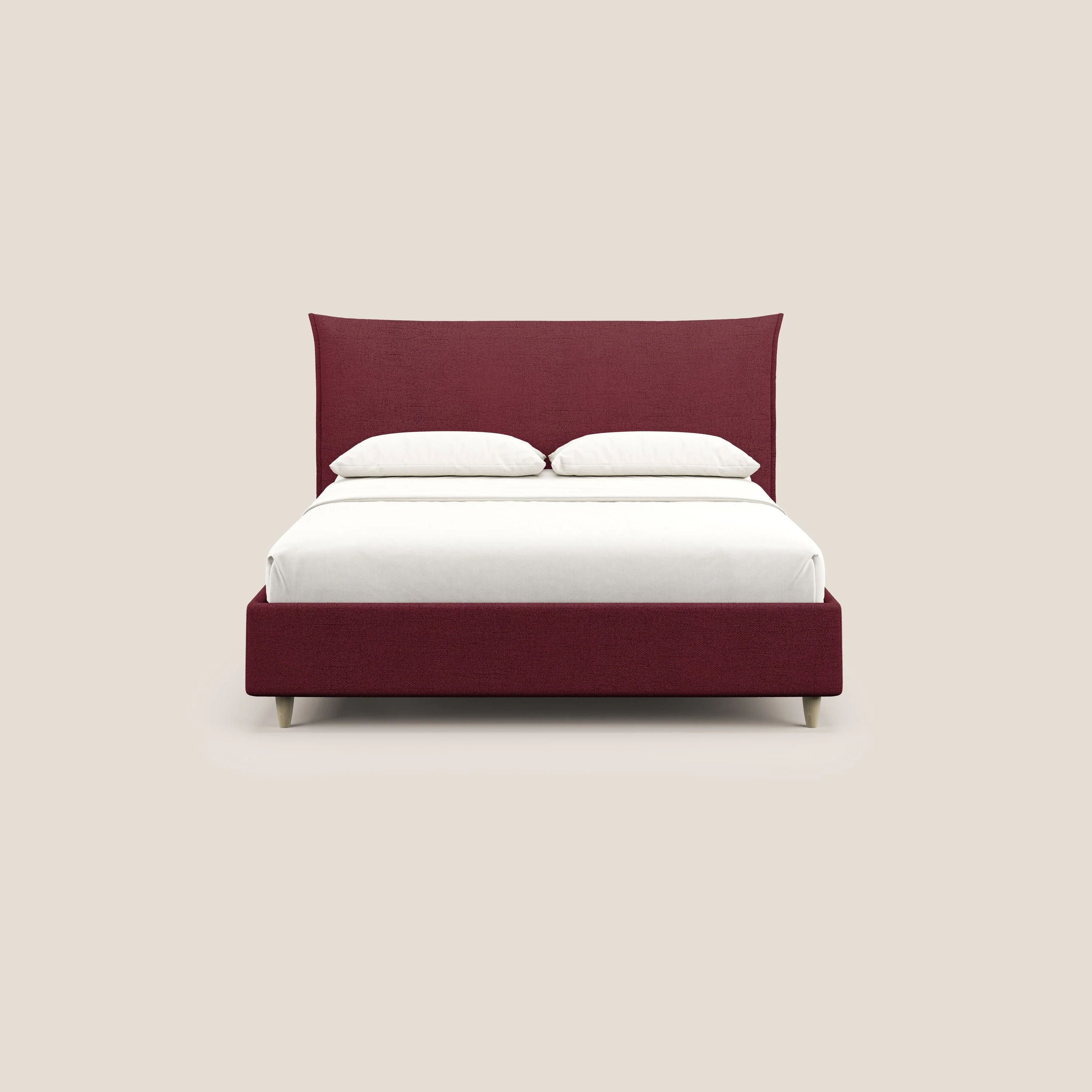 Audrey lit rembourré avec coffre déhoussable en tissu flammé imperméable T03 rouge - Image 3
