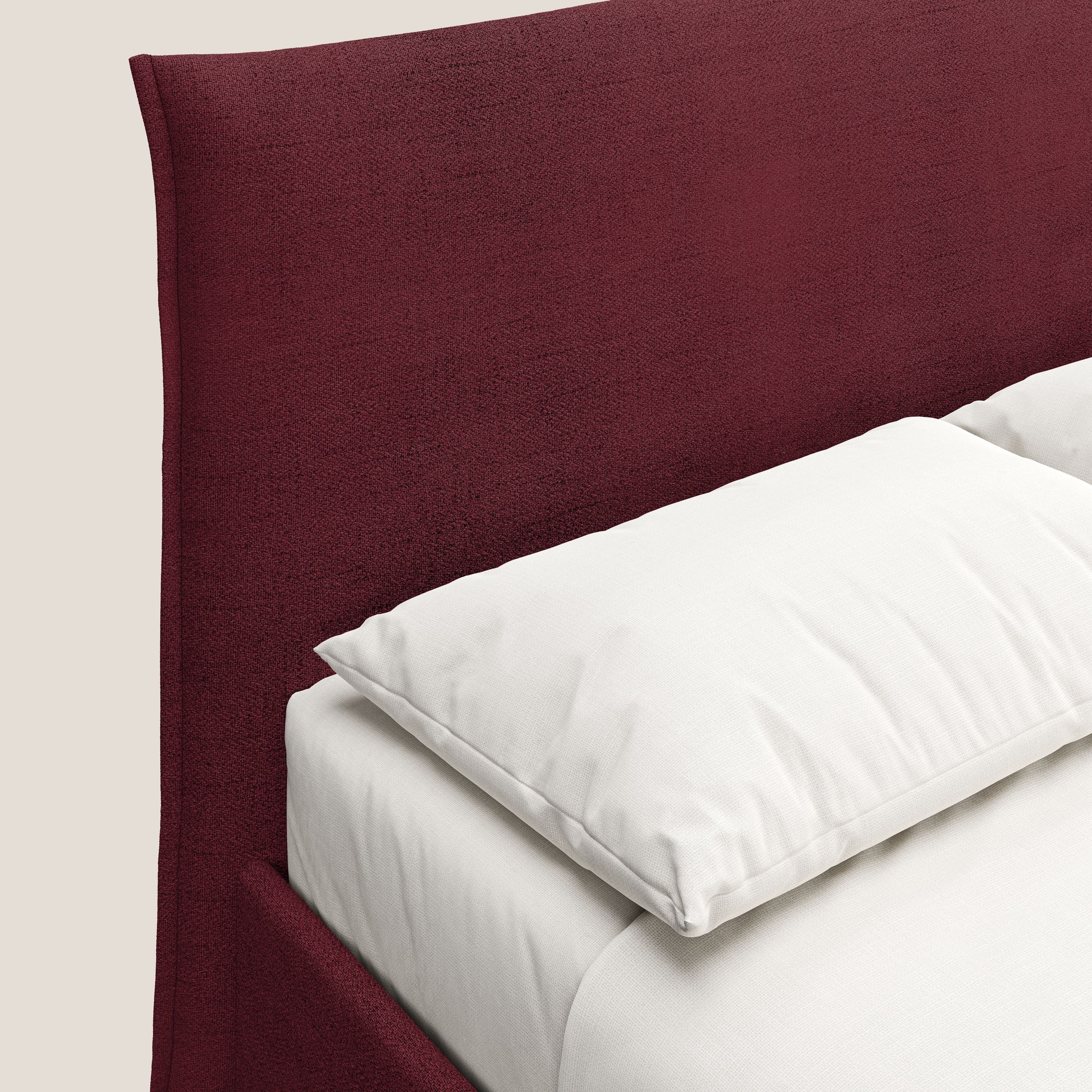 Audrey lit rembourré avec coffre déhoussable en tissu flammé imperméable T03 rouge - Image 6