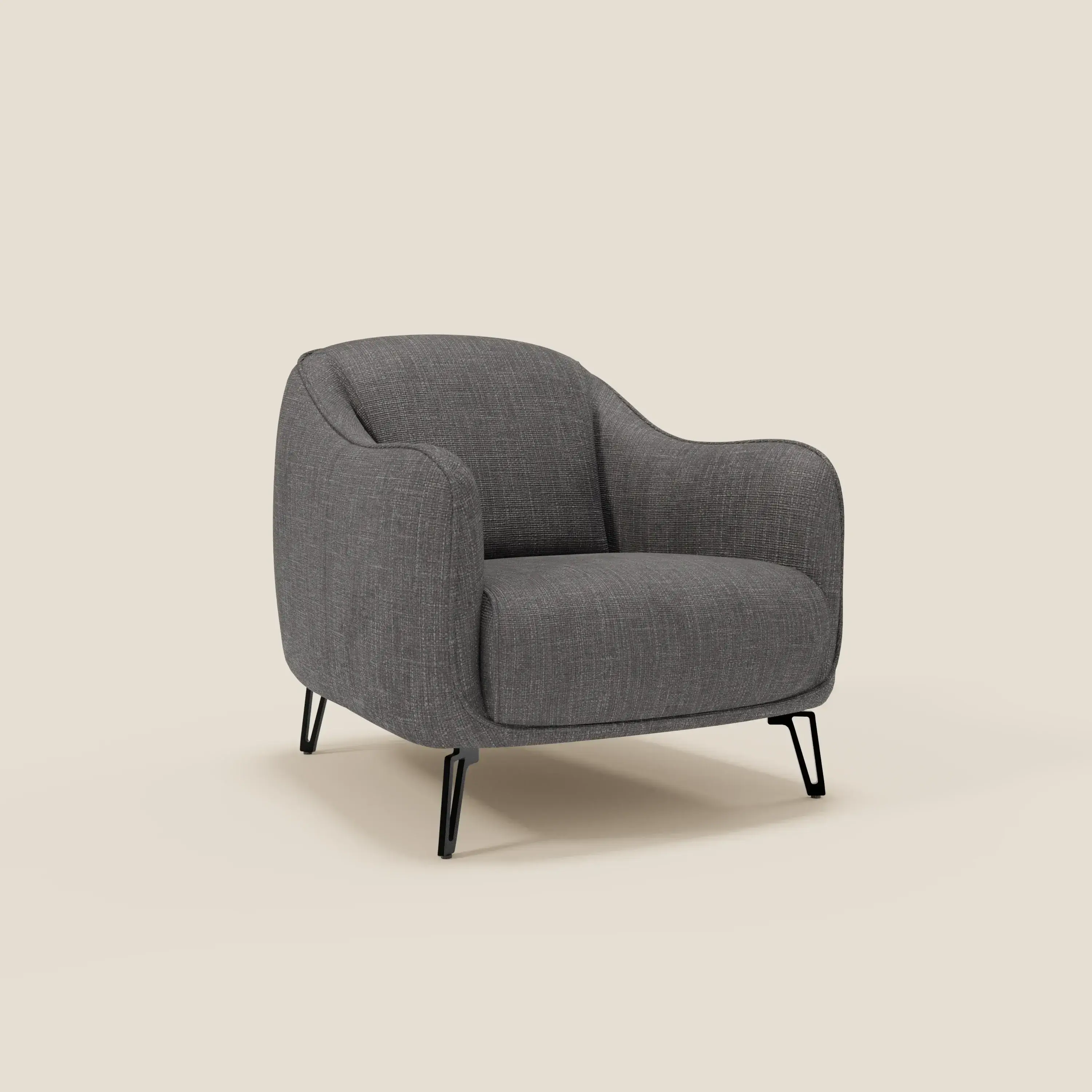 Avela Fauteuil au confort intemporel en tissu doux et imperméable T06 anthracite - Image 2
