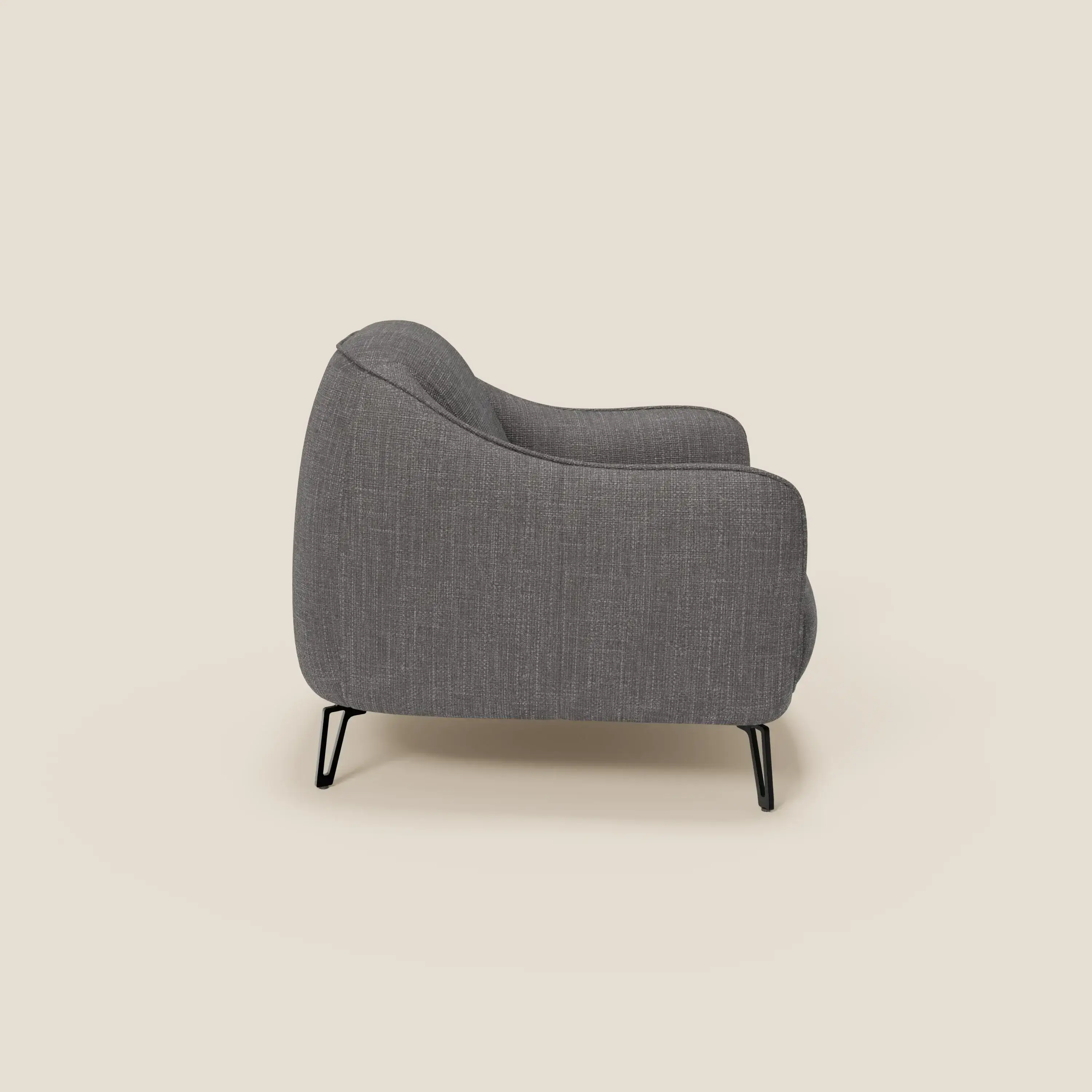 Avela Fauteuil au confort intemporel en tissu doux et imperméable T06 anthracite - Image 3