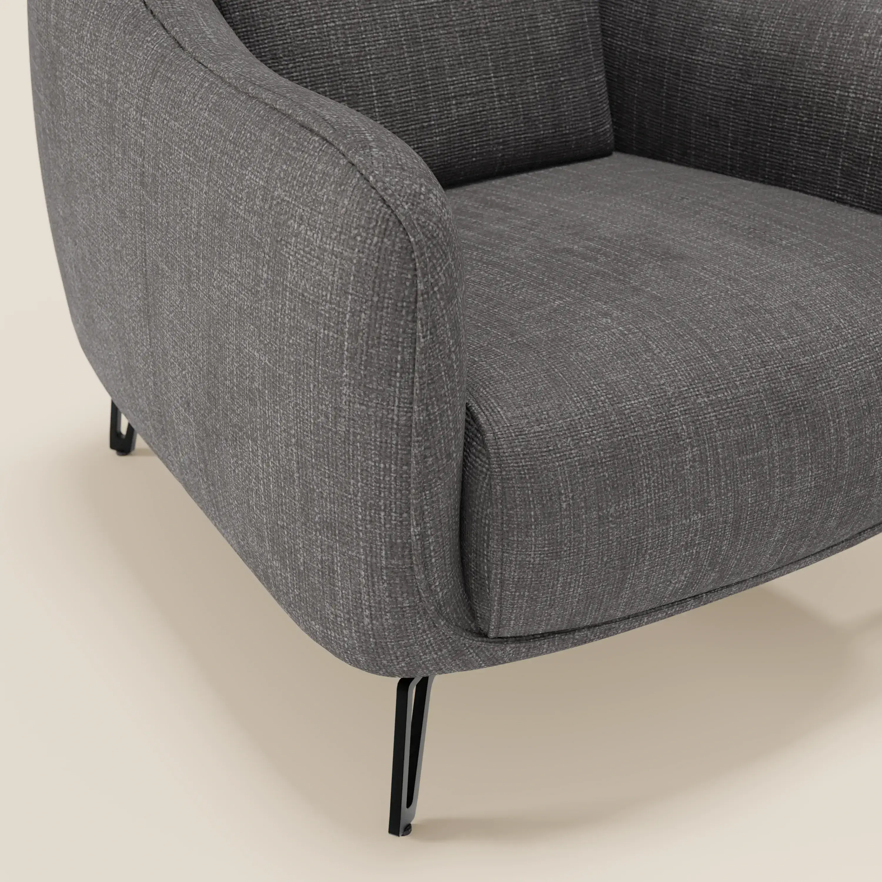 Avela Fauteuil au confort intemporel en tissu doux et imperméable T06 anthracite - Image 5