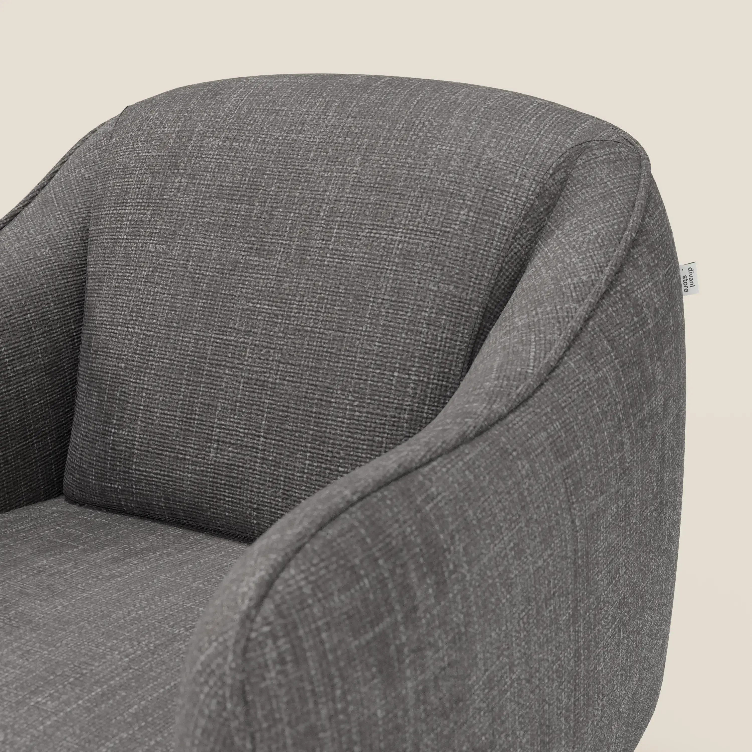 Avela Fauteuil au confort intemporel en tissu doux et imperméable T06 anthracite - Image 6