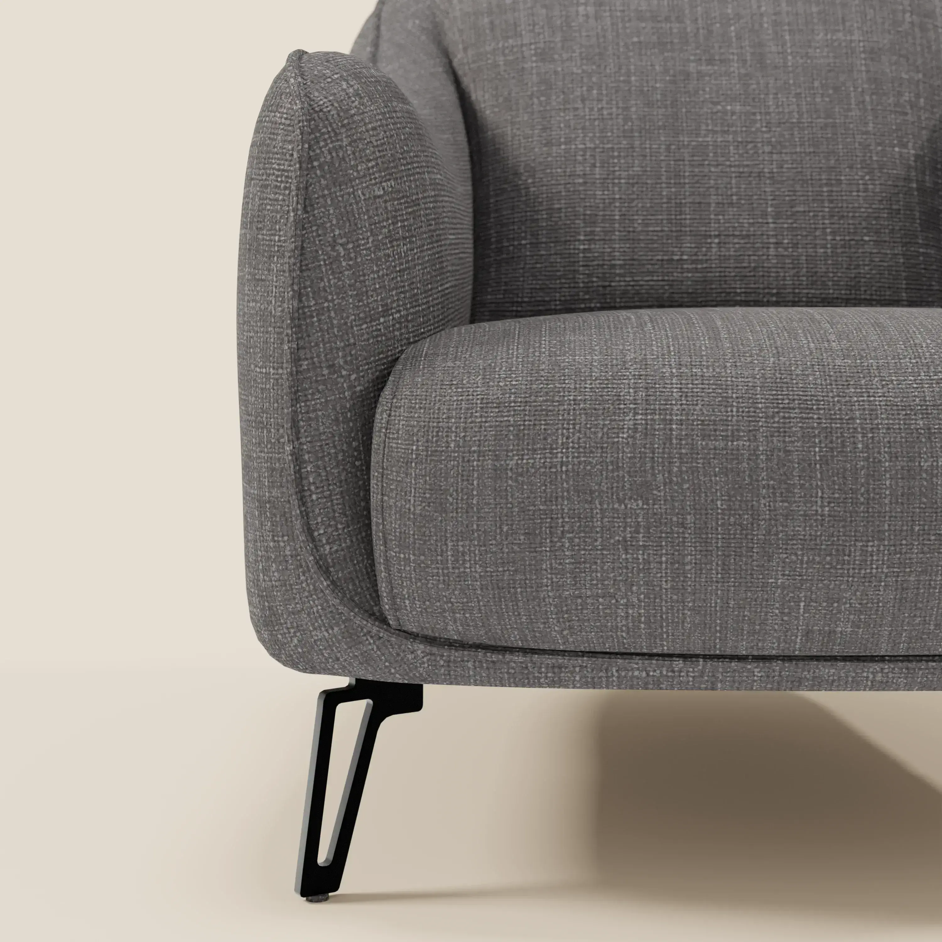 Avela Fauteuil au confort intemporel en tissu doux et imperméable T06 anthracite - Image 7