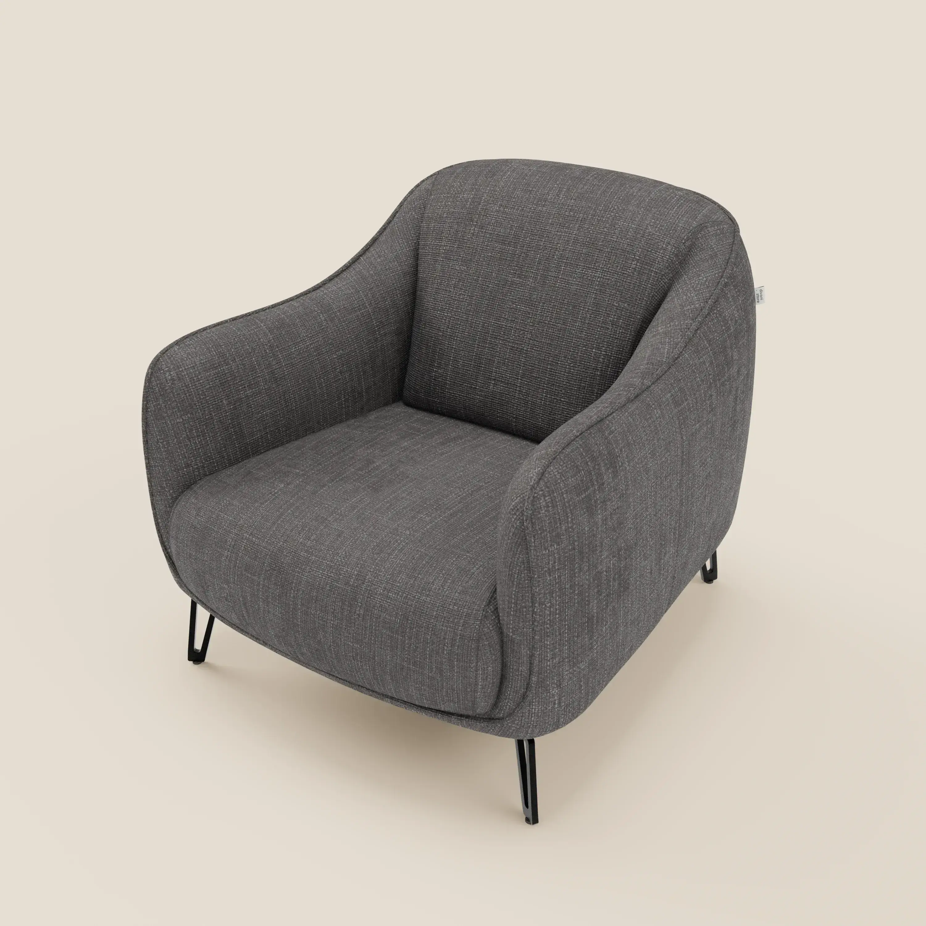 Avela Fauteuil au confort intemporel en tissu doux et imperméable T06 anthracite - Image 8