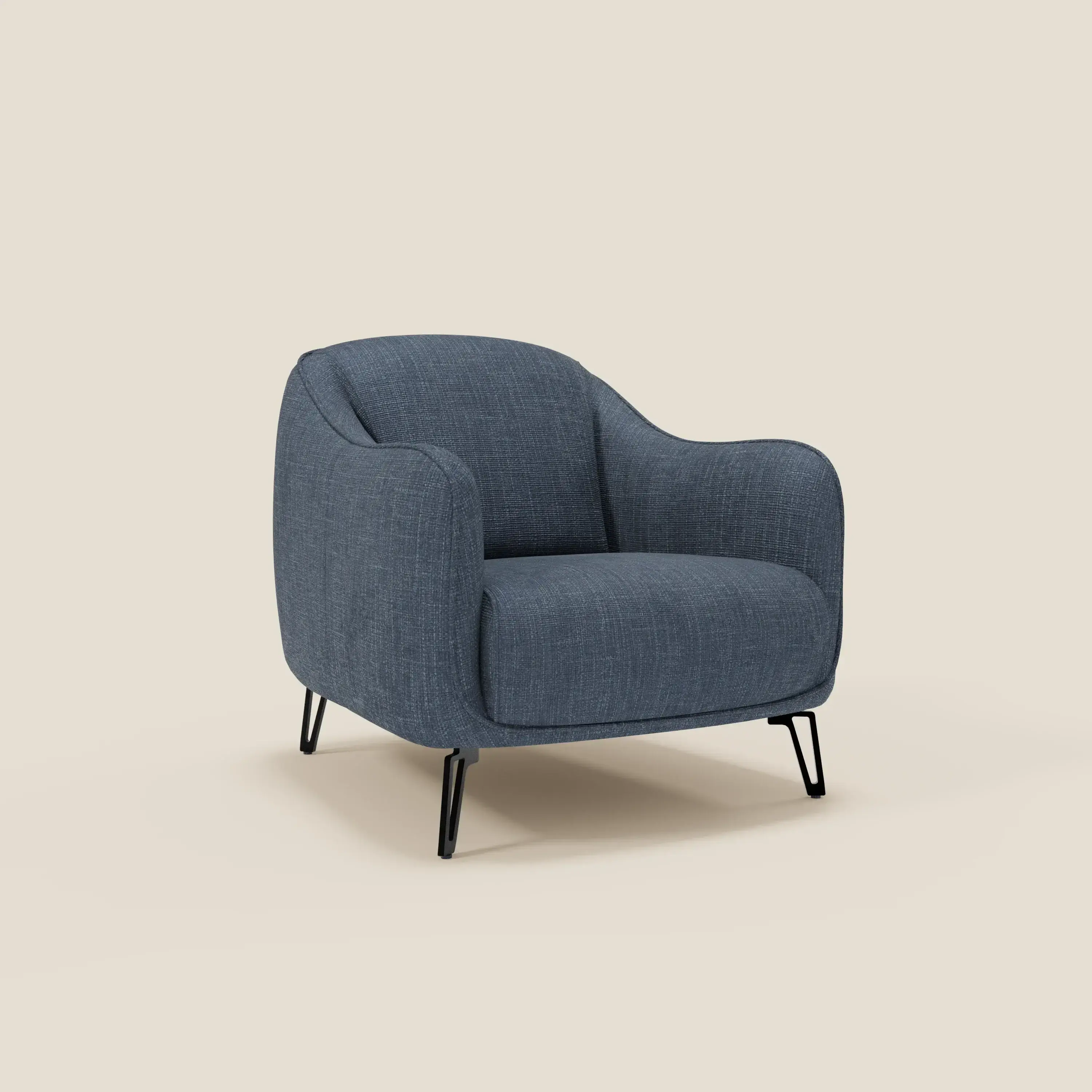 Avela Fauteuil au confort intemporel en tissu doux et imperméable T06 bleu - Image 2