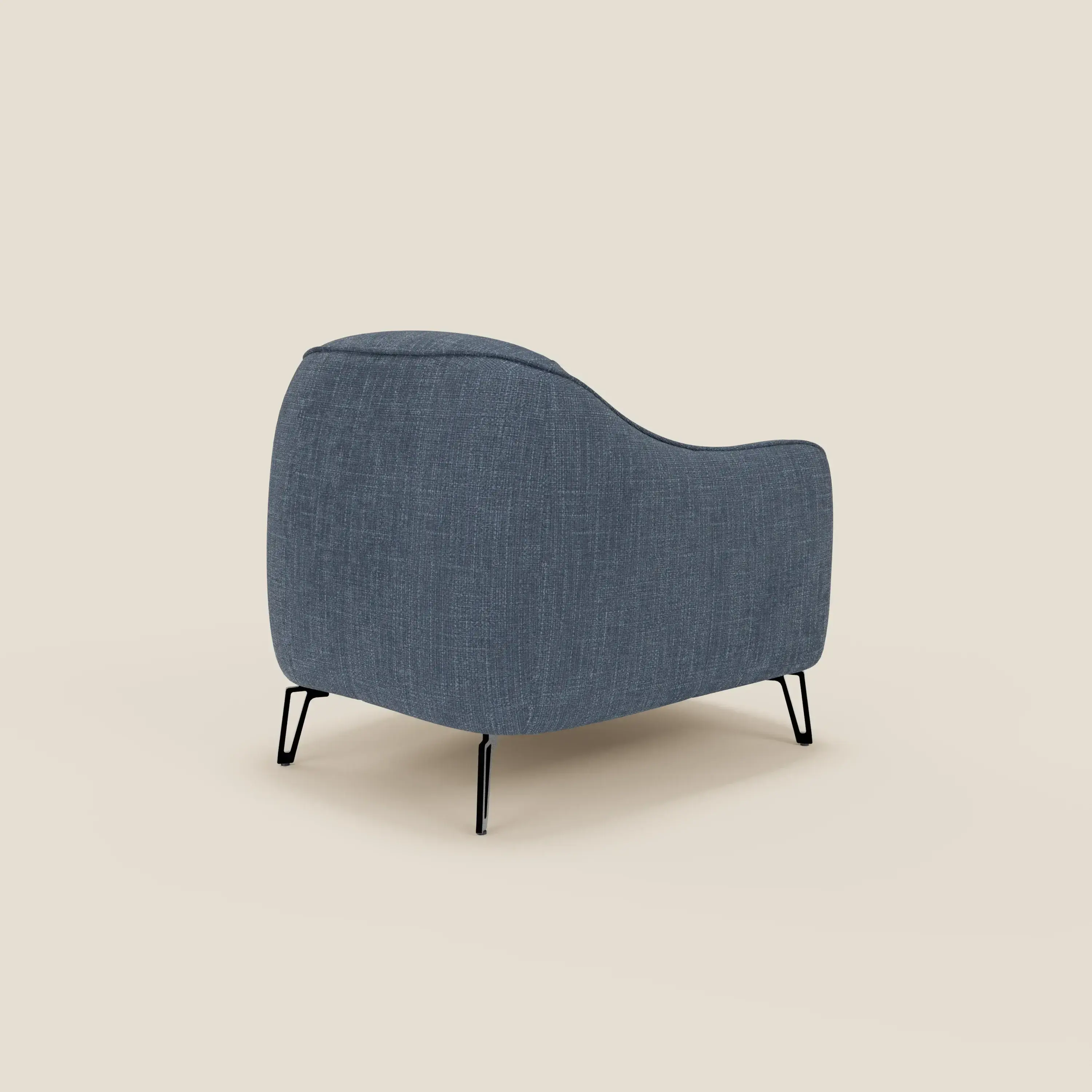 Avela Fauteuil au confort intemporel en tissu doux et imperméable T06 bleu - Image 4