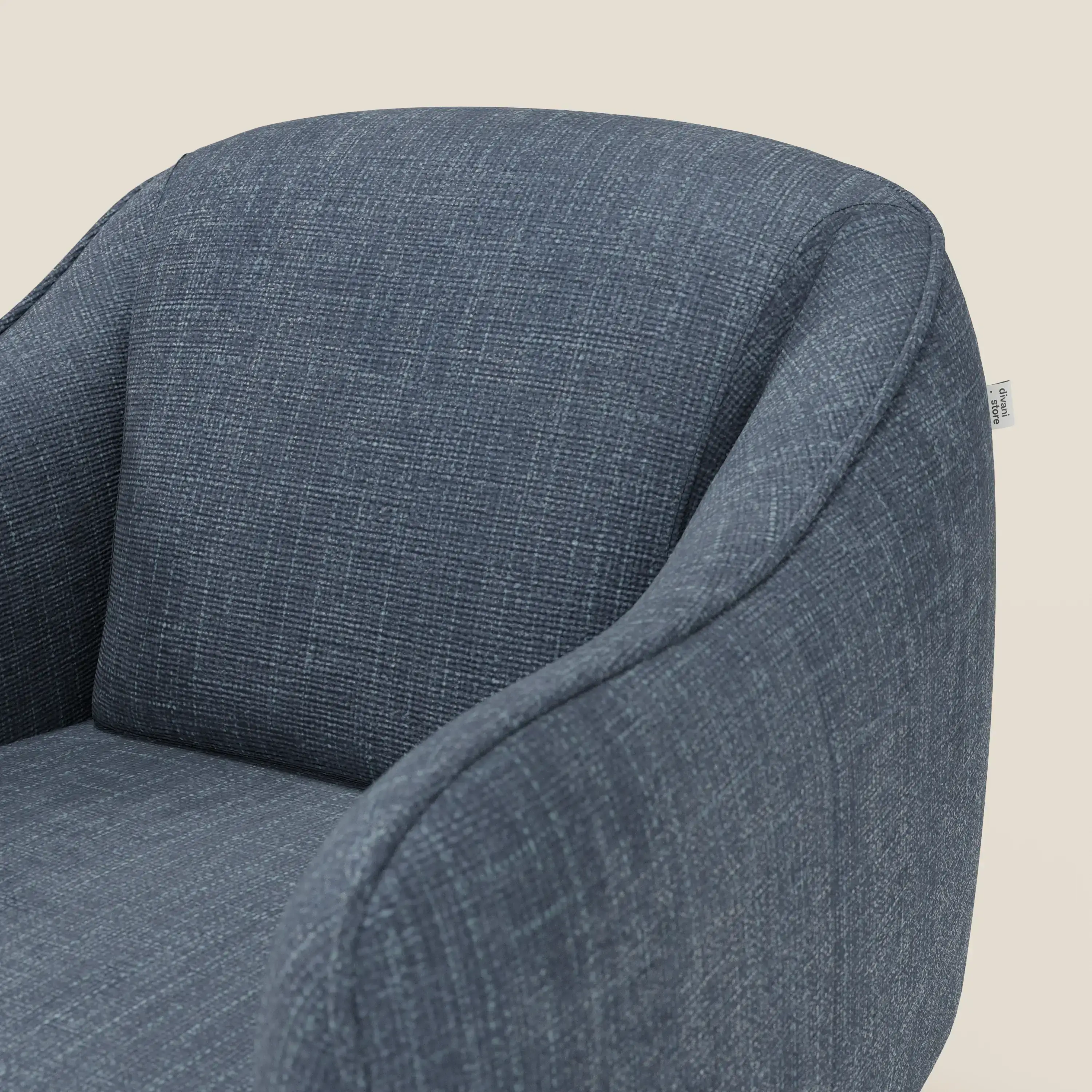 Avela Fauteuil au confort intemporel en tissu doux et imperméable T06 bleu - Image 6