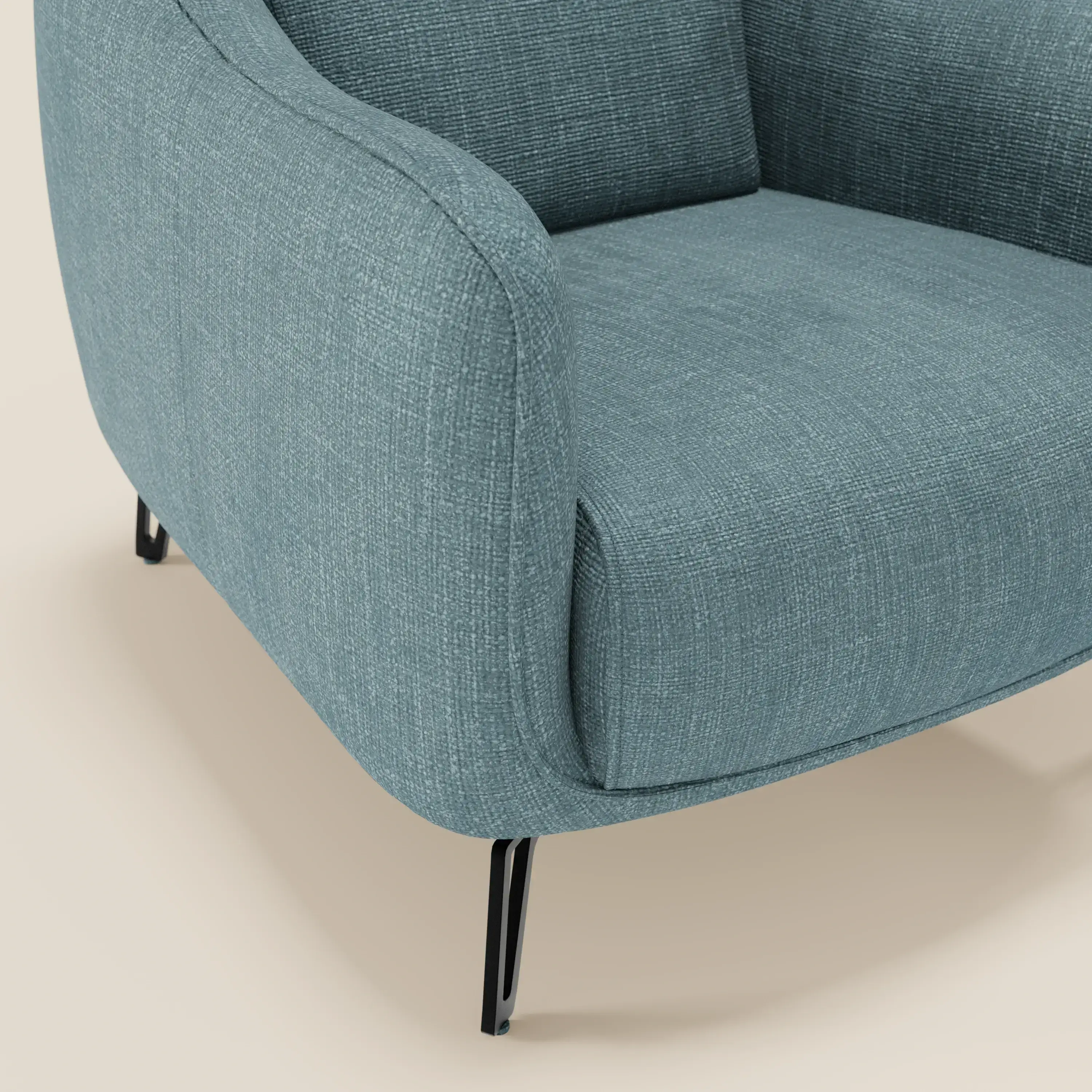 Avela Fauteuil au confort intemporel en tissu doux et imperméable T06 bleu ciel - Image 5