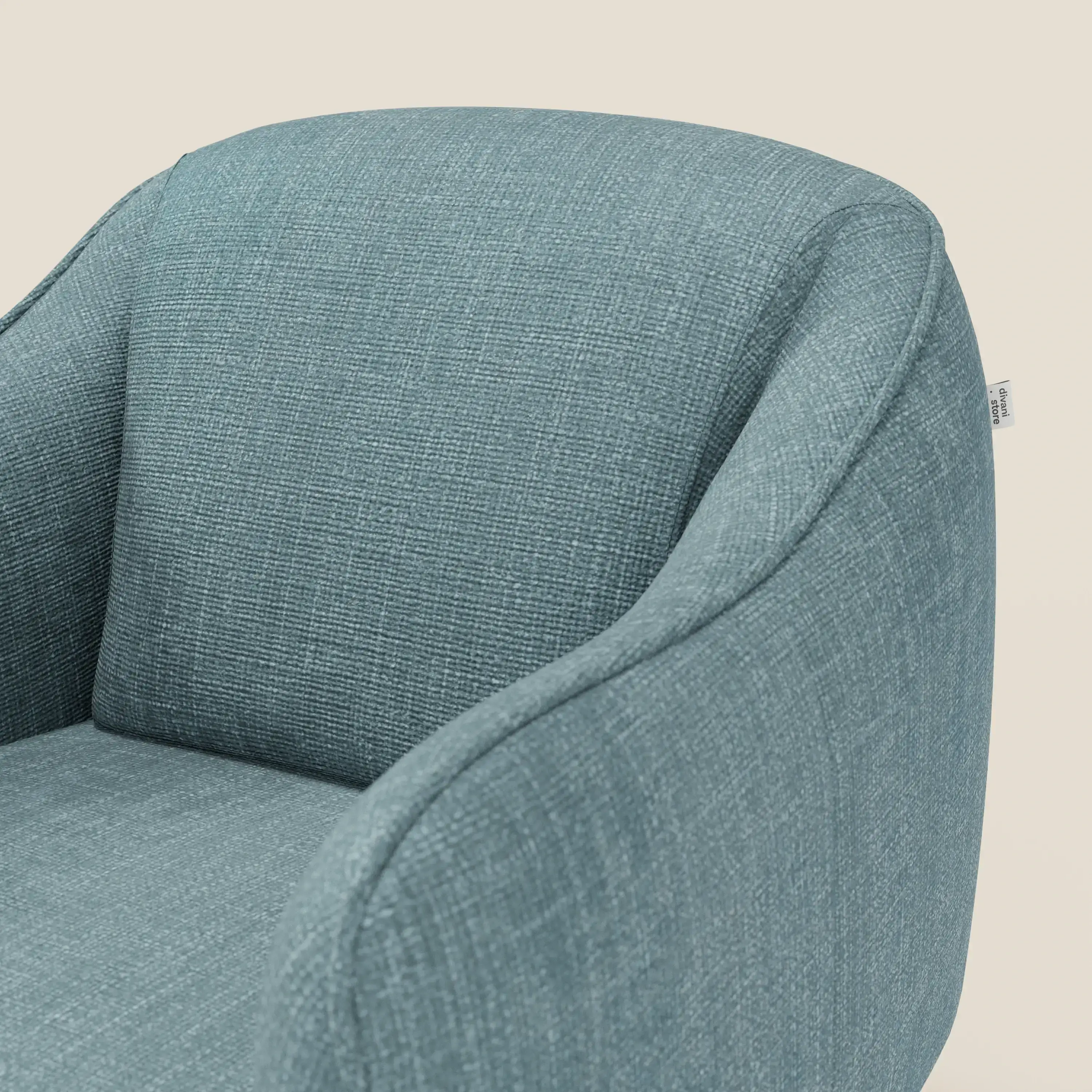 Avela Fauteuil au confort intemporel en tissu doux et imperméable T06 bleu ciel - Image 6
