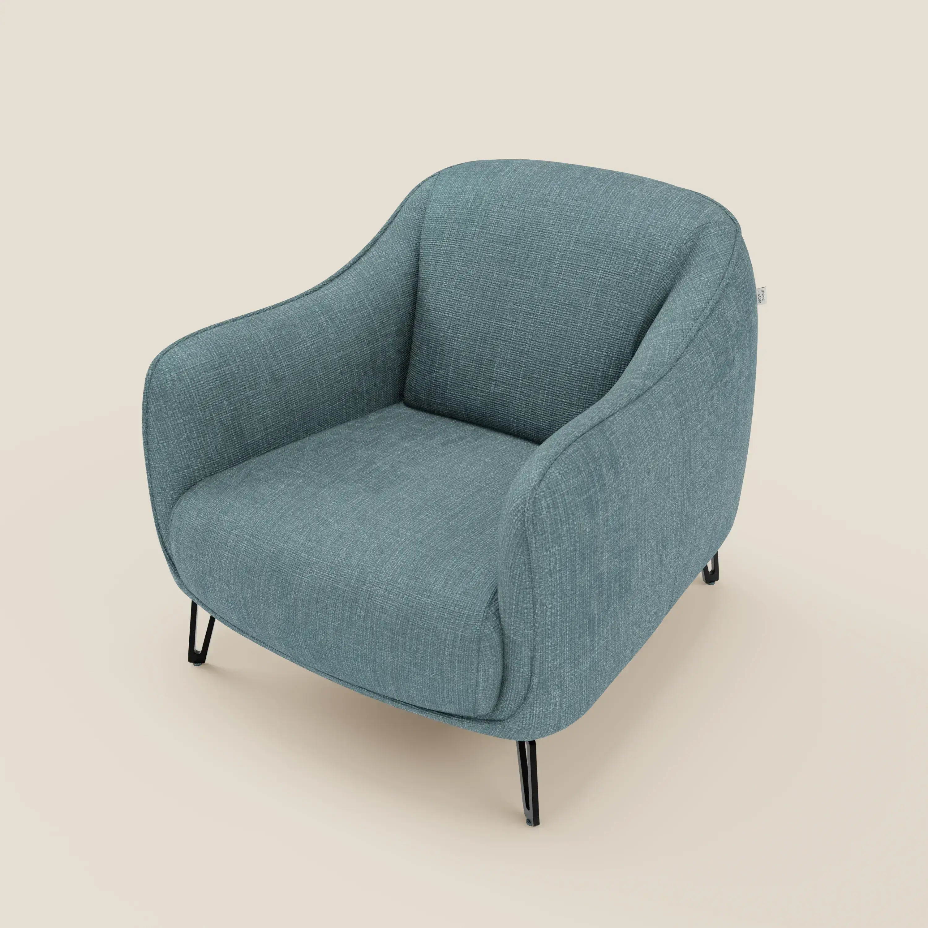 Avela Fauteuil au confort intemporel en tissu doux et imperméable T06 bleu ciel - Image 8