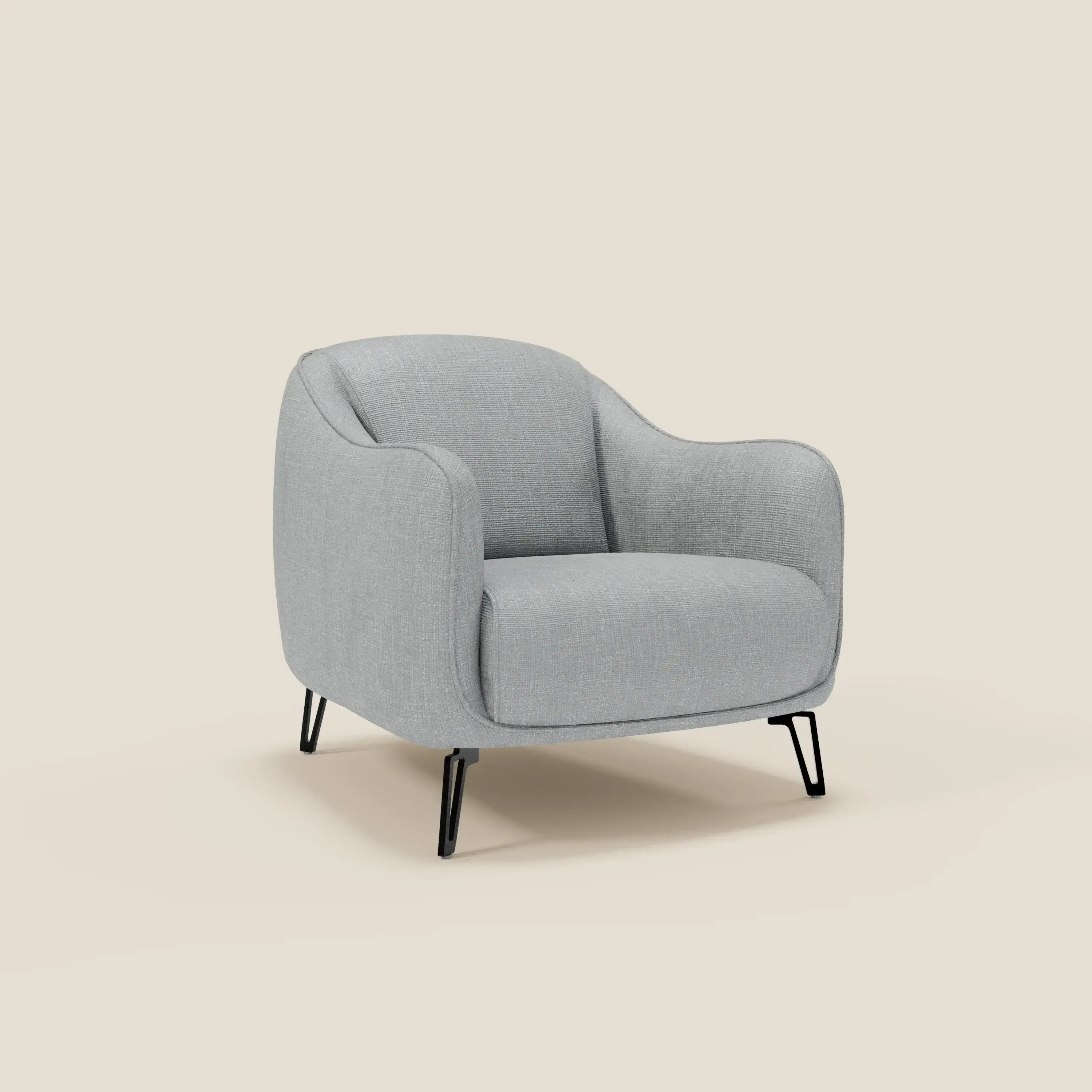 Avela Fauteuil au confort intemporel en tissu doux et imperméable T06 bleu glacier - Image 2