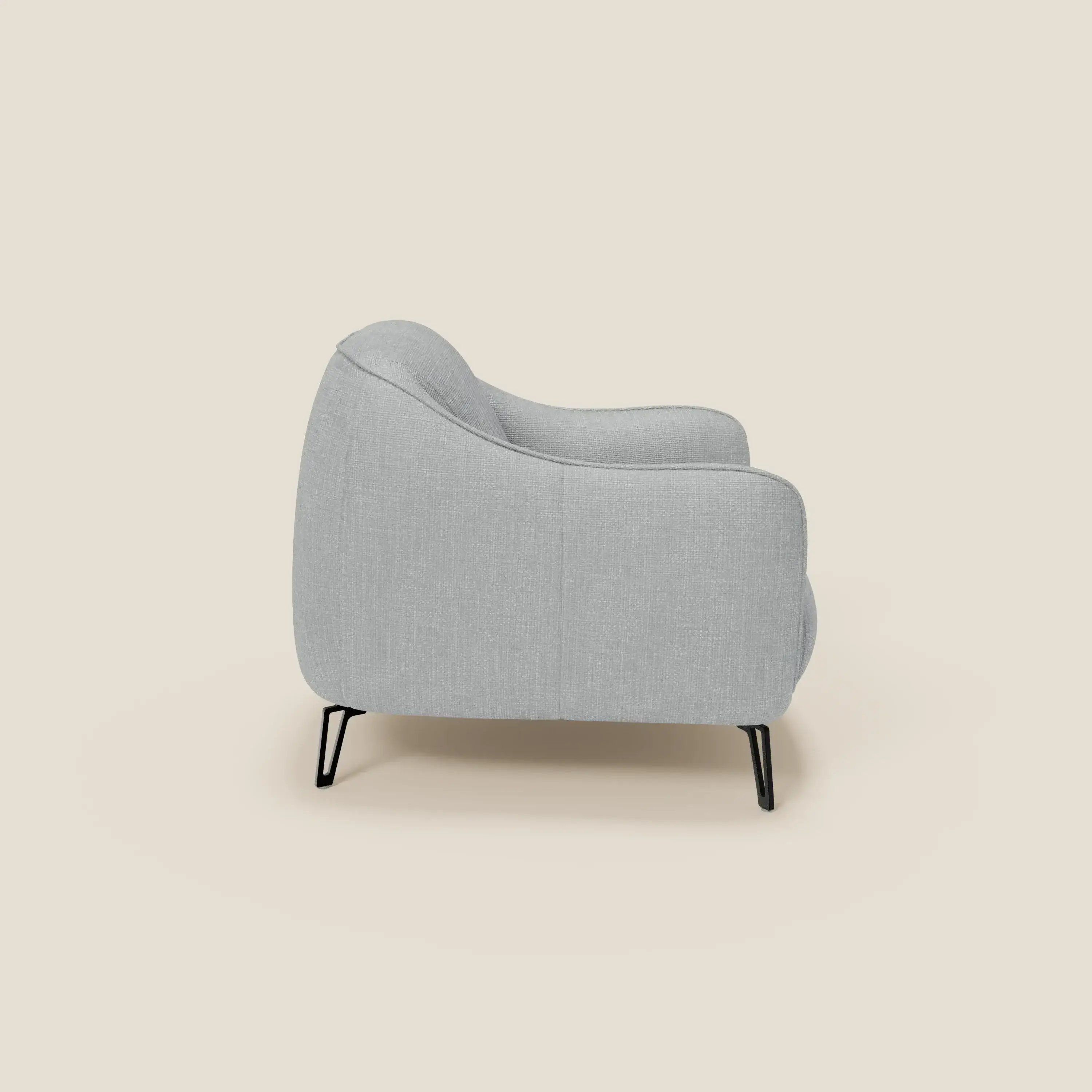 Avela Fauteuil au confort intemporel en tissu doux et imperméable T06 bleu glacier - Image 3