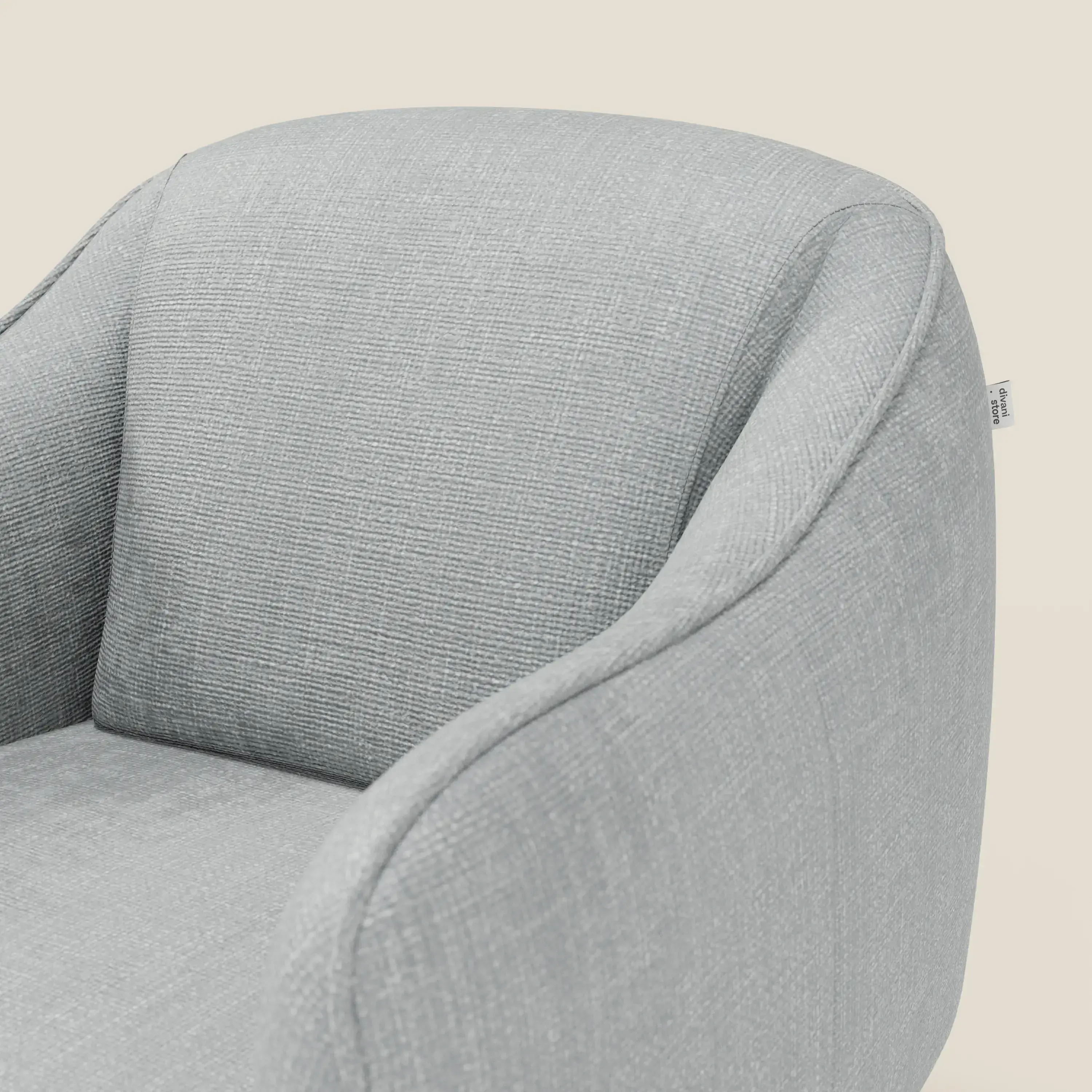 Avela Fauteuil au confort intemporel en tissu doux et imperméable T06 bleu glacier - Image 6