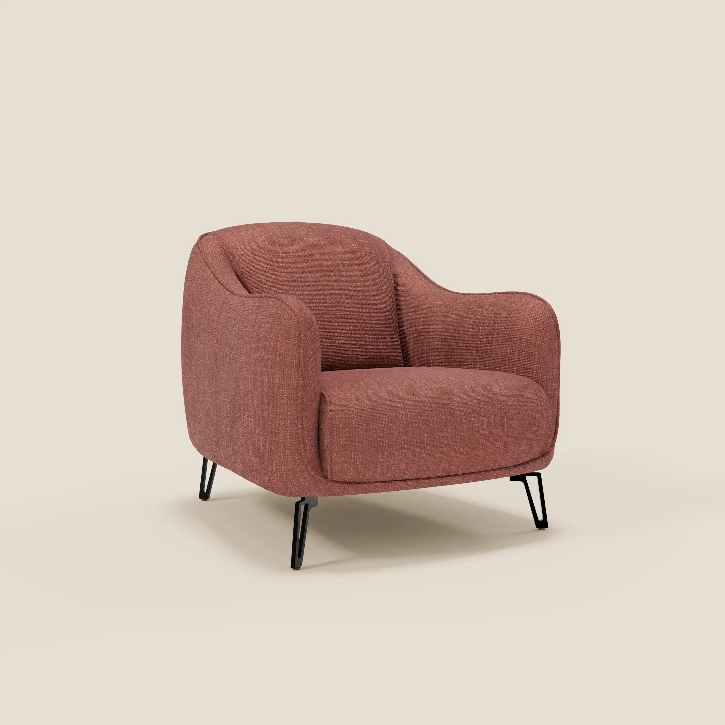 Avela Fauteuil au confort intemporel en tissu doux et imperméable T06 corail - Image 2
