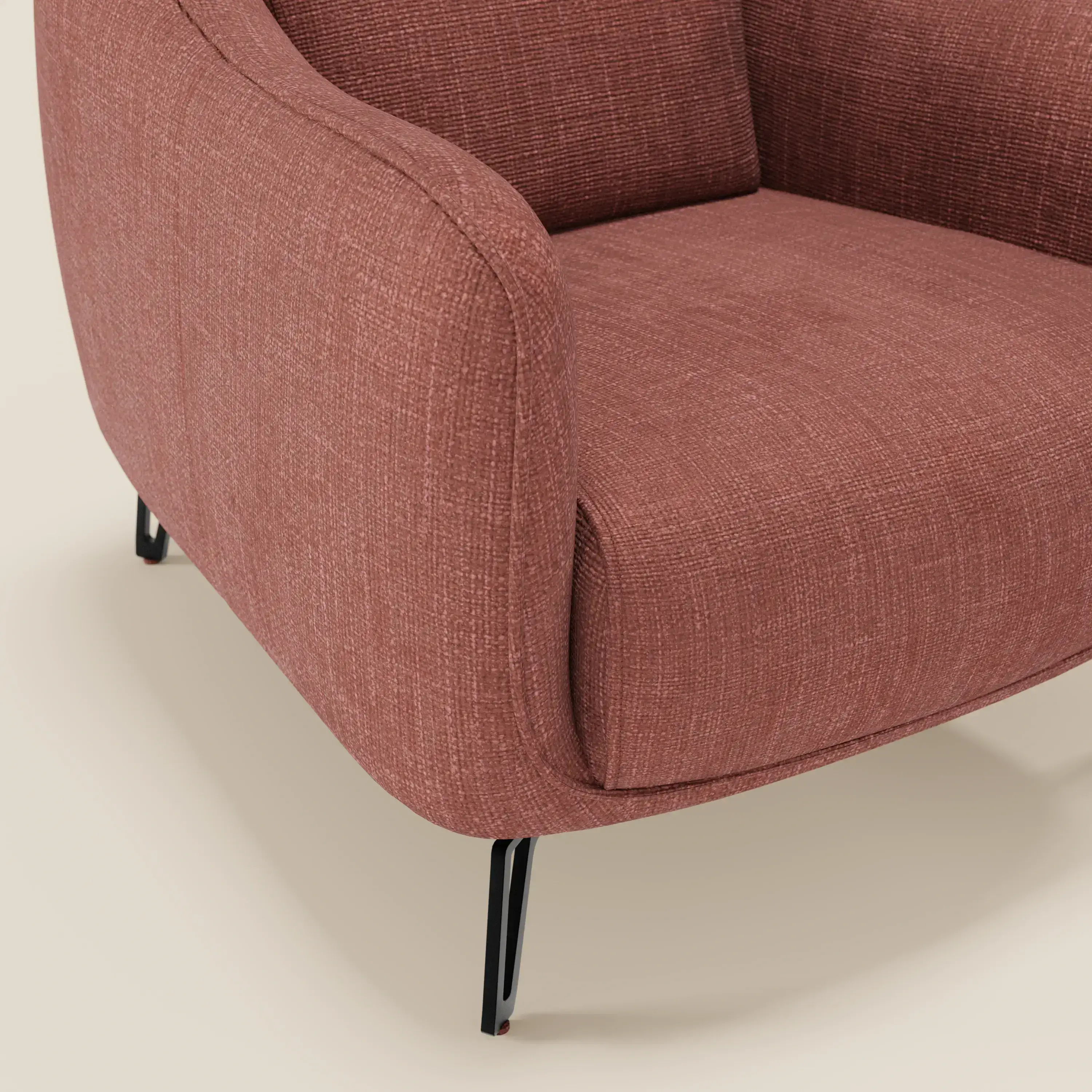 Avela Fauteuil au confort intemporel en tissu doux et imperméable T06 corail - Image 5