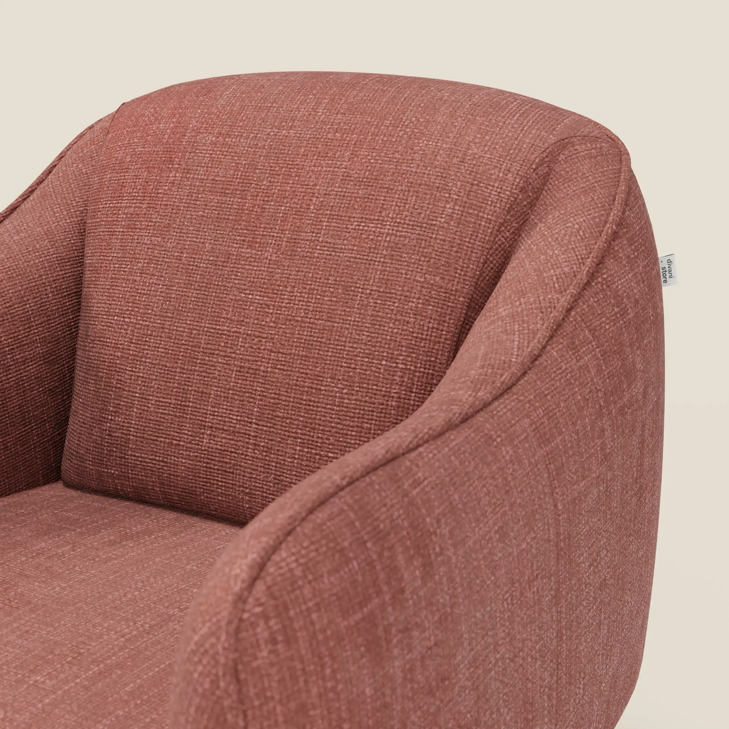 Avela Fauteuil au confort intemporel en tissu doux et imperméable T06 corail - Image 6